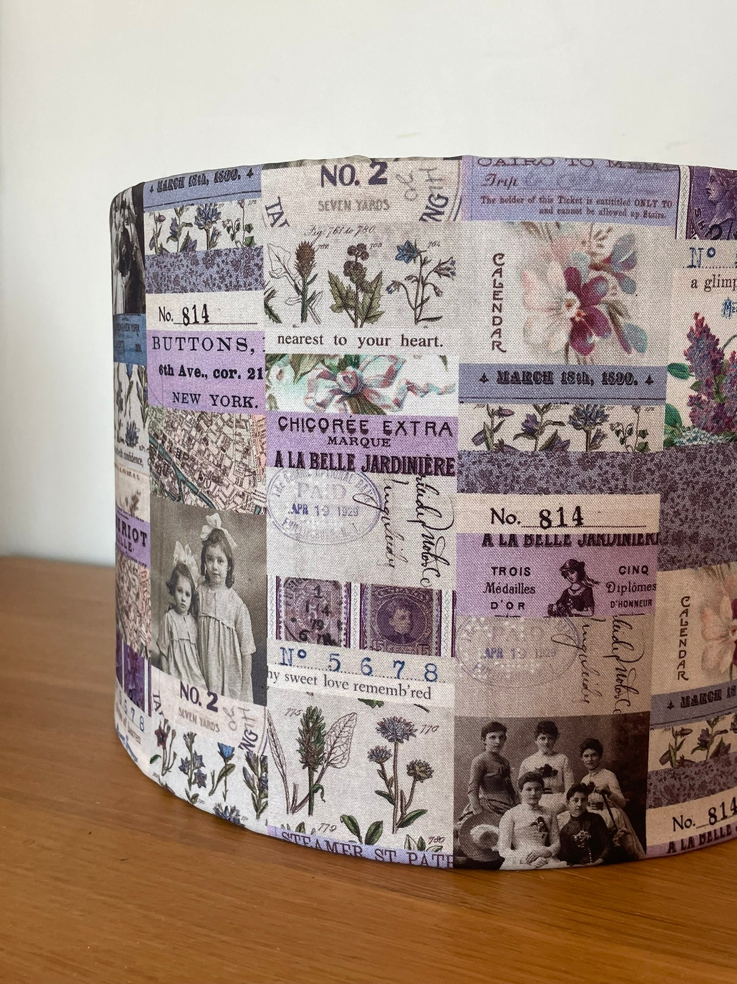 Purple Vintage Collage Lampshade