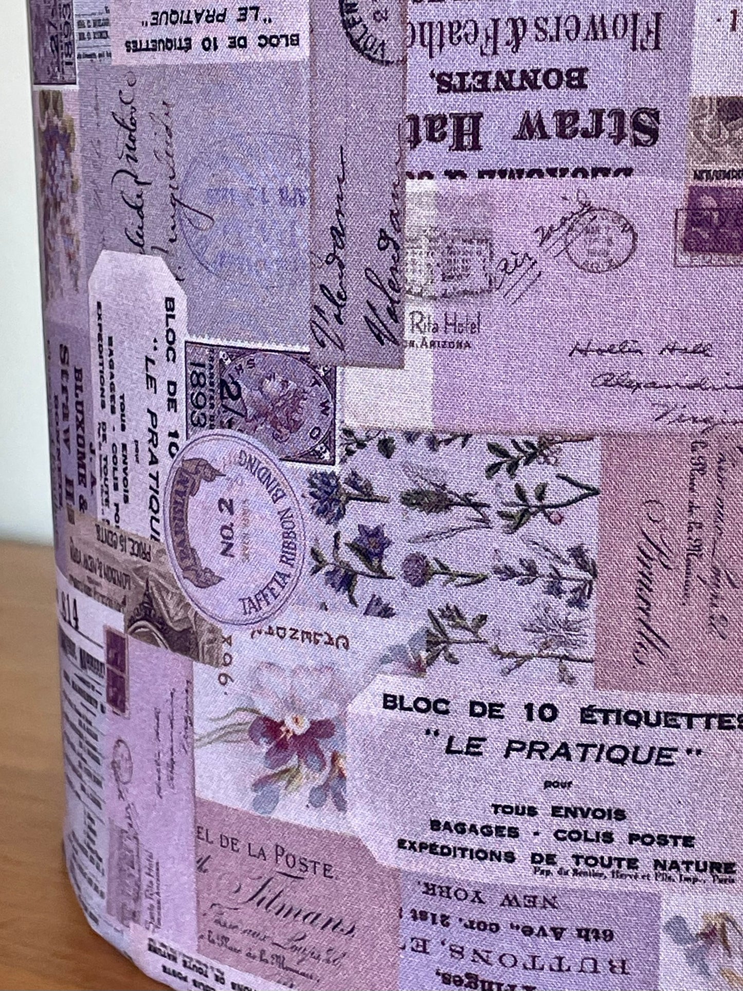 Purple Vintage Ephemera Lampshade