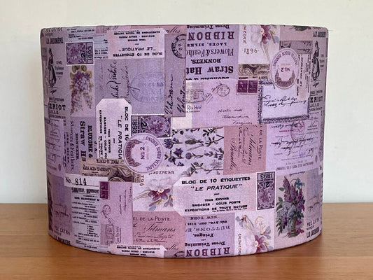 Purple Vintage Ephemera Lampshade