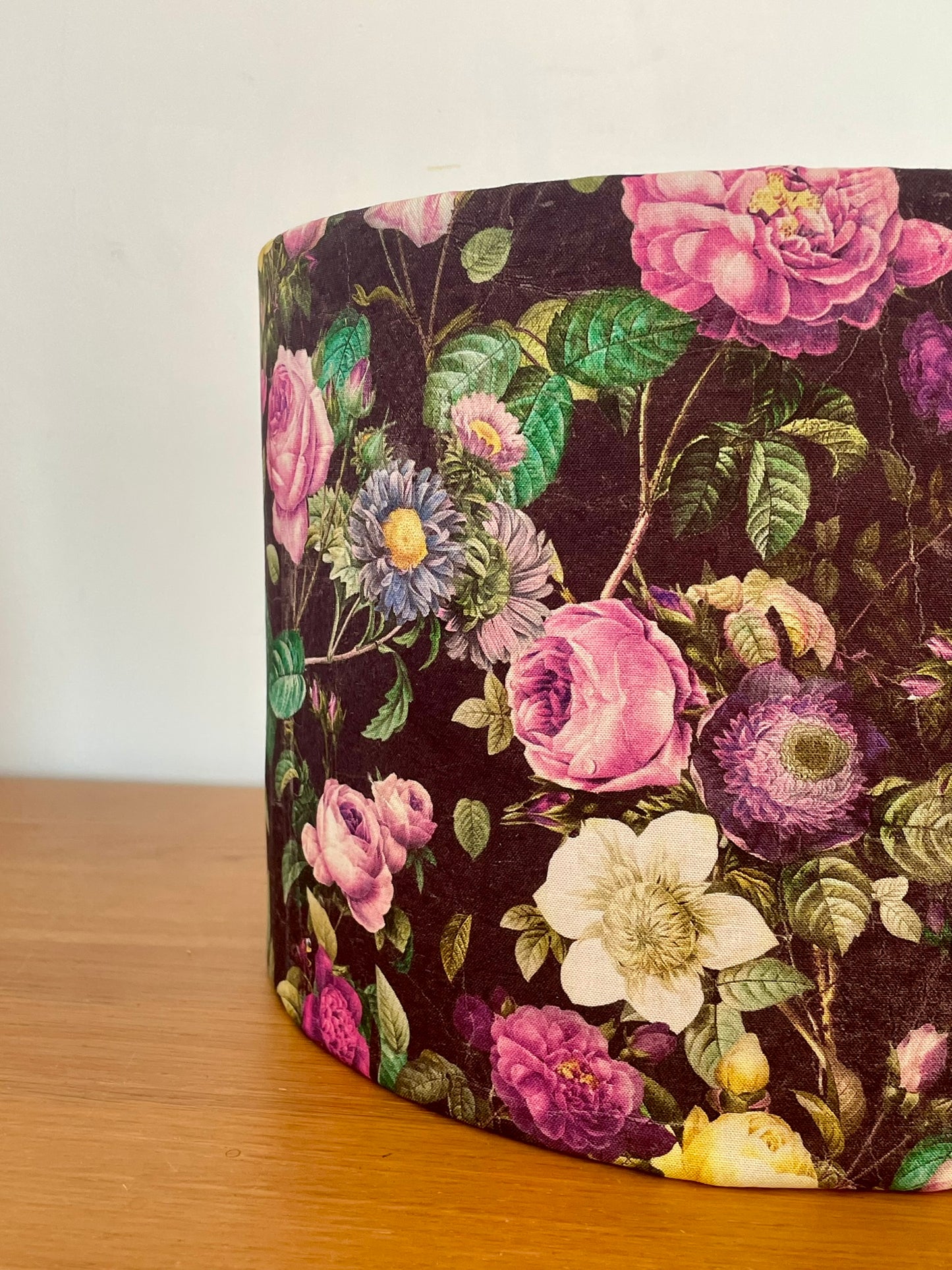 Purple and Black Floral Lampshade