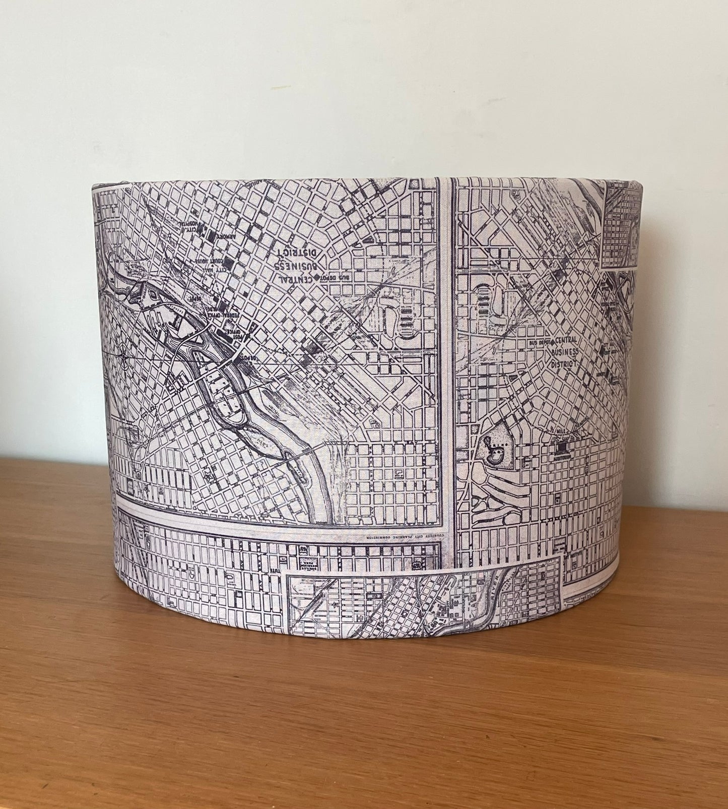 Vintage Purple and Cream Street Map Lampshade