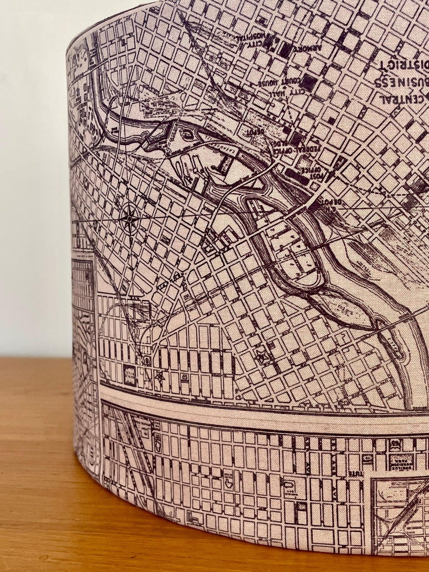 Vintage Purple and Cream Street Map Lampshade