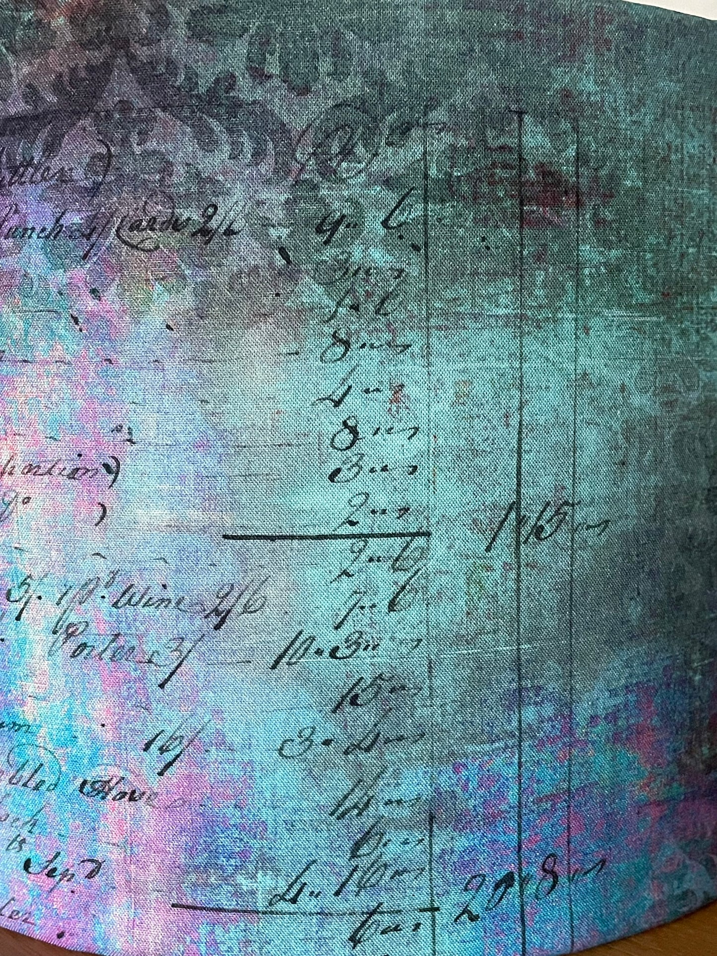 Pink Purple Turquoise Distressed Lampshade