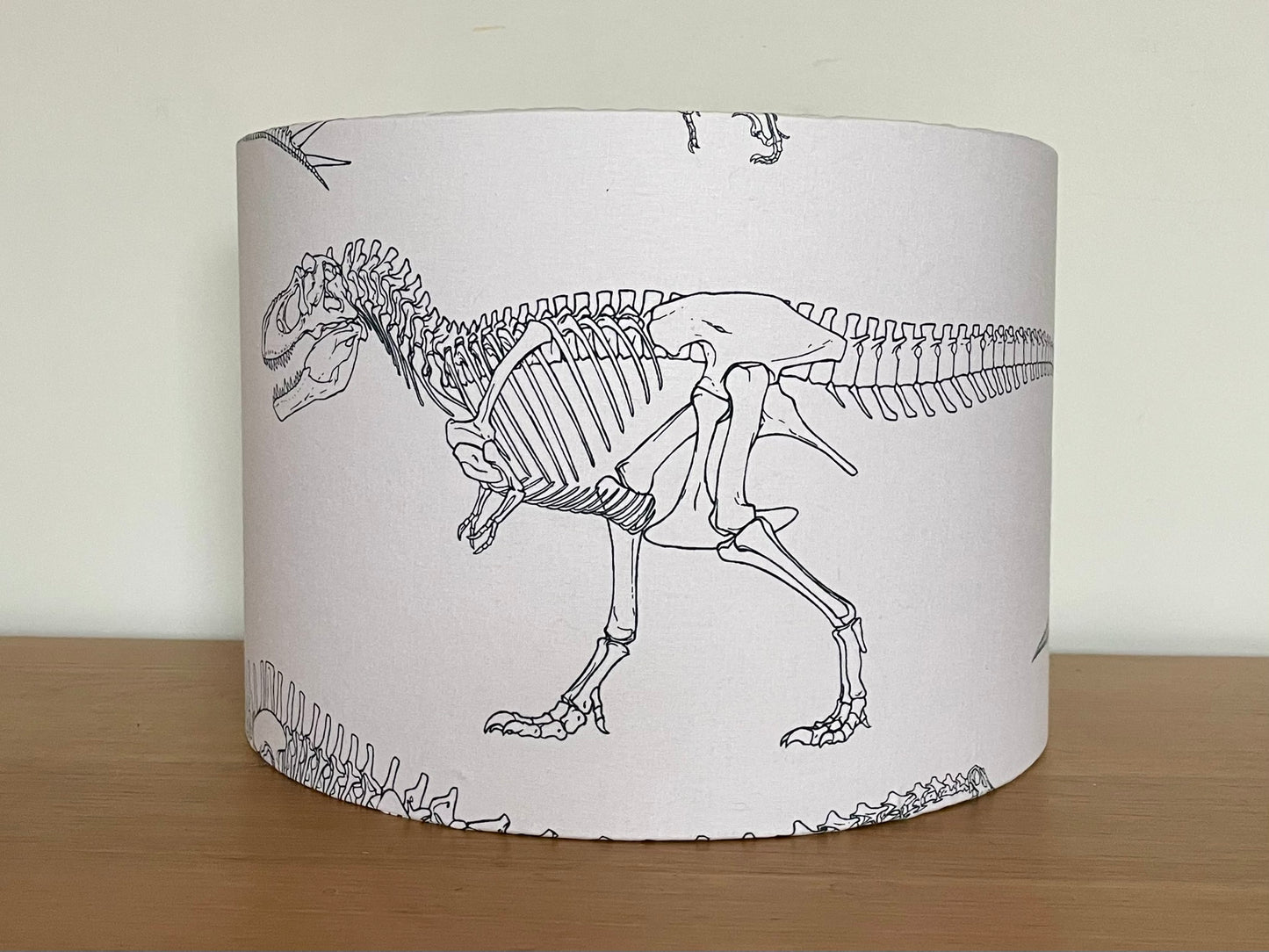 Black and White Dinosaur Skeleton Lampshade