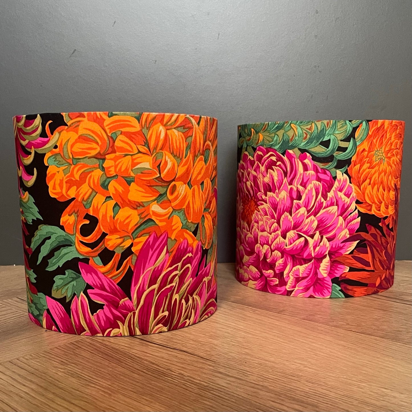 Bright Red Pink Japanese Chrysanthemum Lampshade