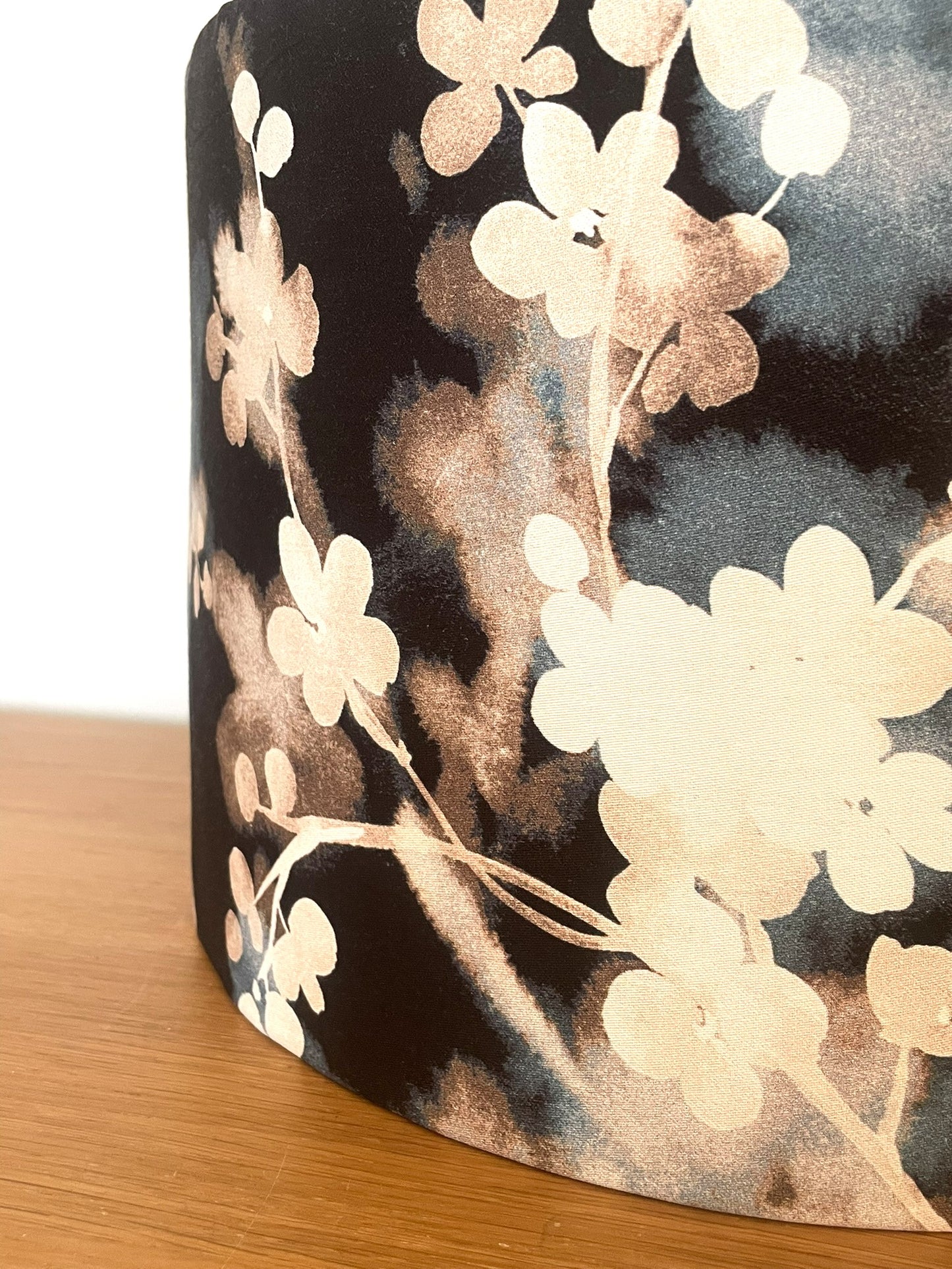 Blue and Black Botanical Lampshade