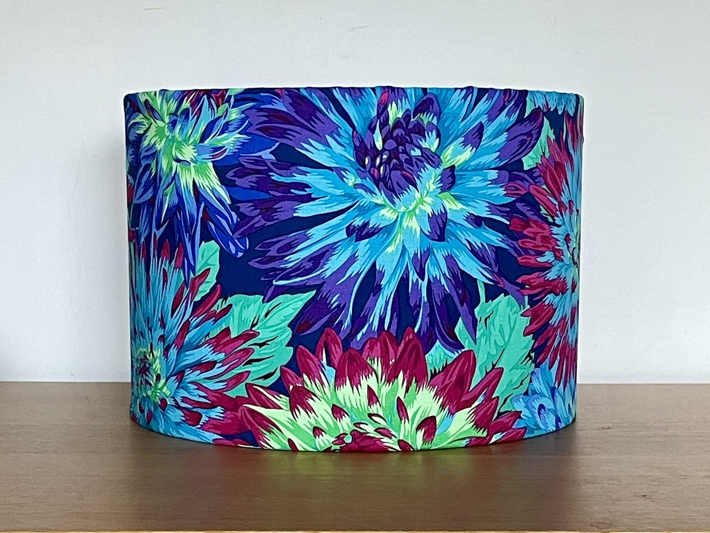 Bright Blue, Purple green and Pink Cactus Dahlia Lampshade