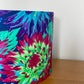 Bight floral lampshade pink, purple blue and green dahlia flowers