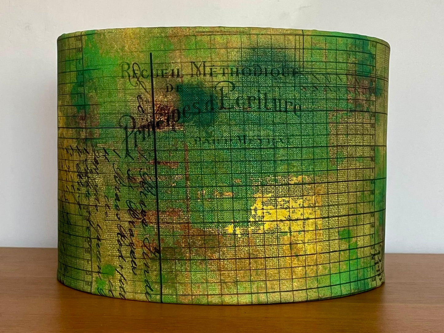 Green Brown Distressed Patina Lampshade