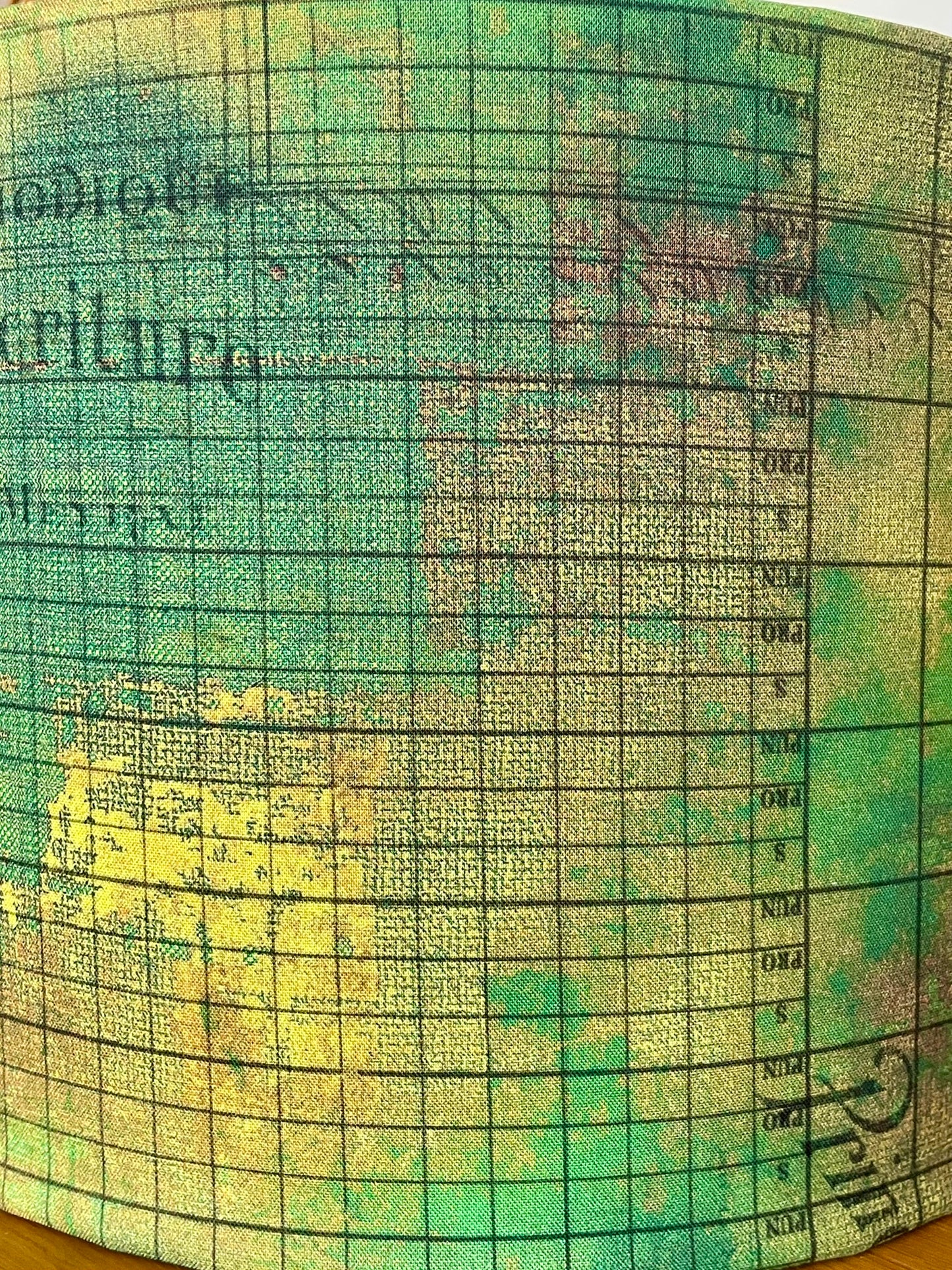 Green Brown Distressed Patina Lampshade