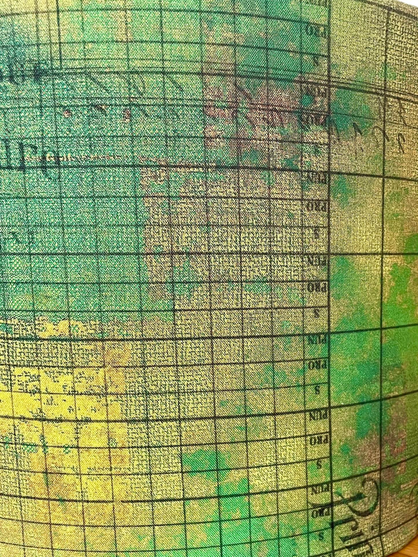 Green Brown Distressed Patina Lampshade