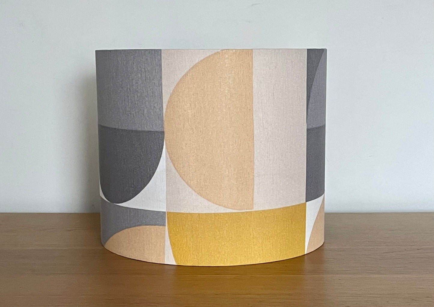 Grey and Yellow Geometric Circle Pattern Lampshade