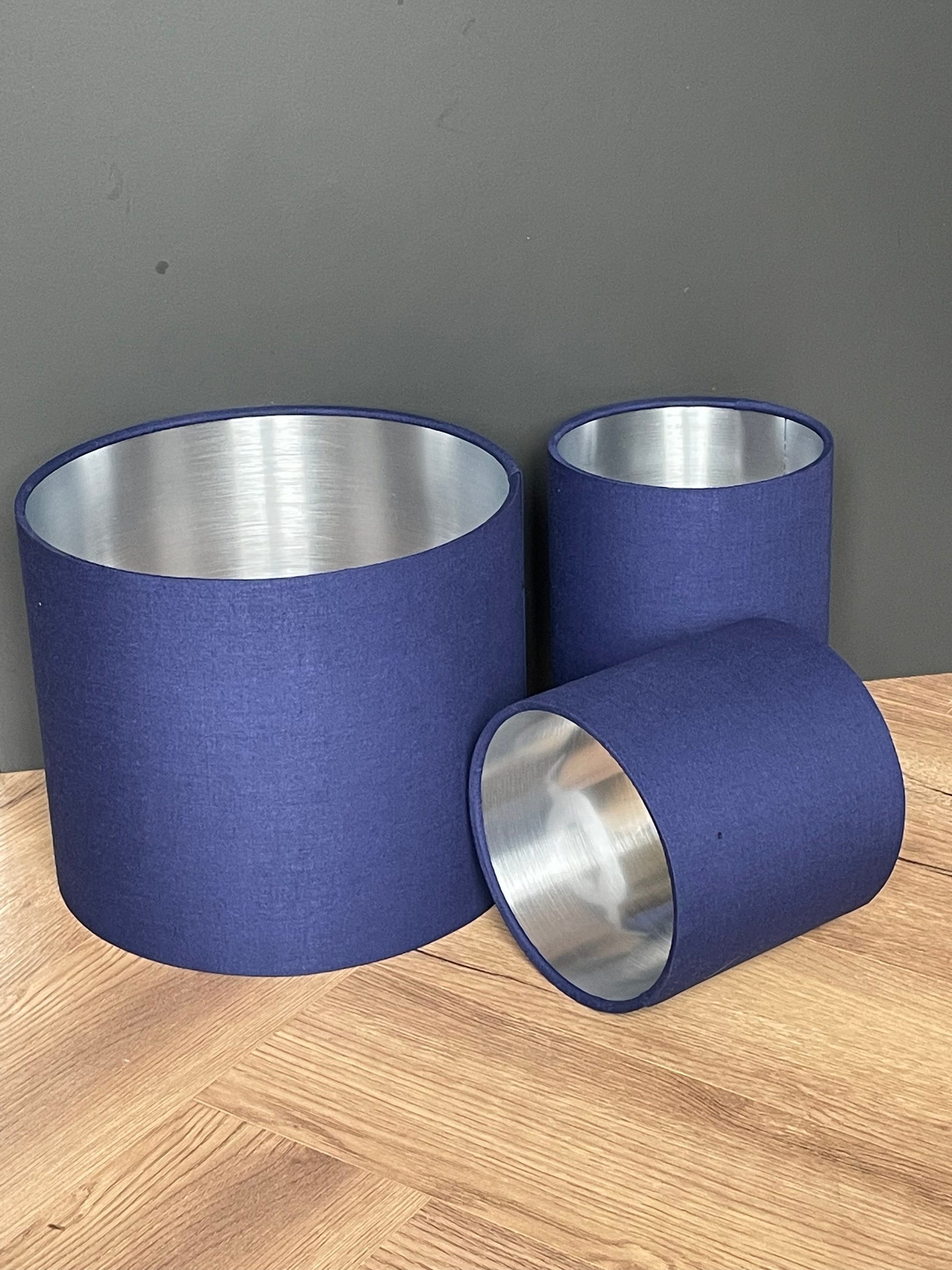 Navy silver lampshade deals