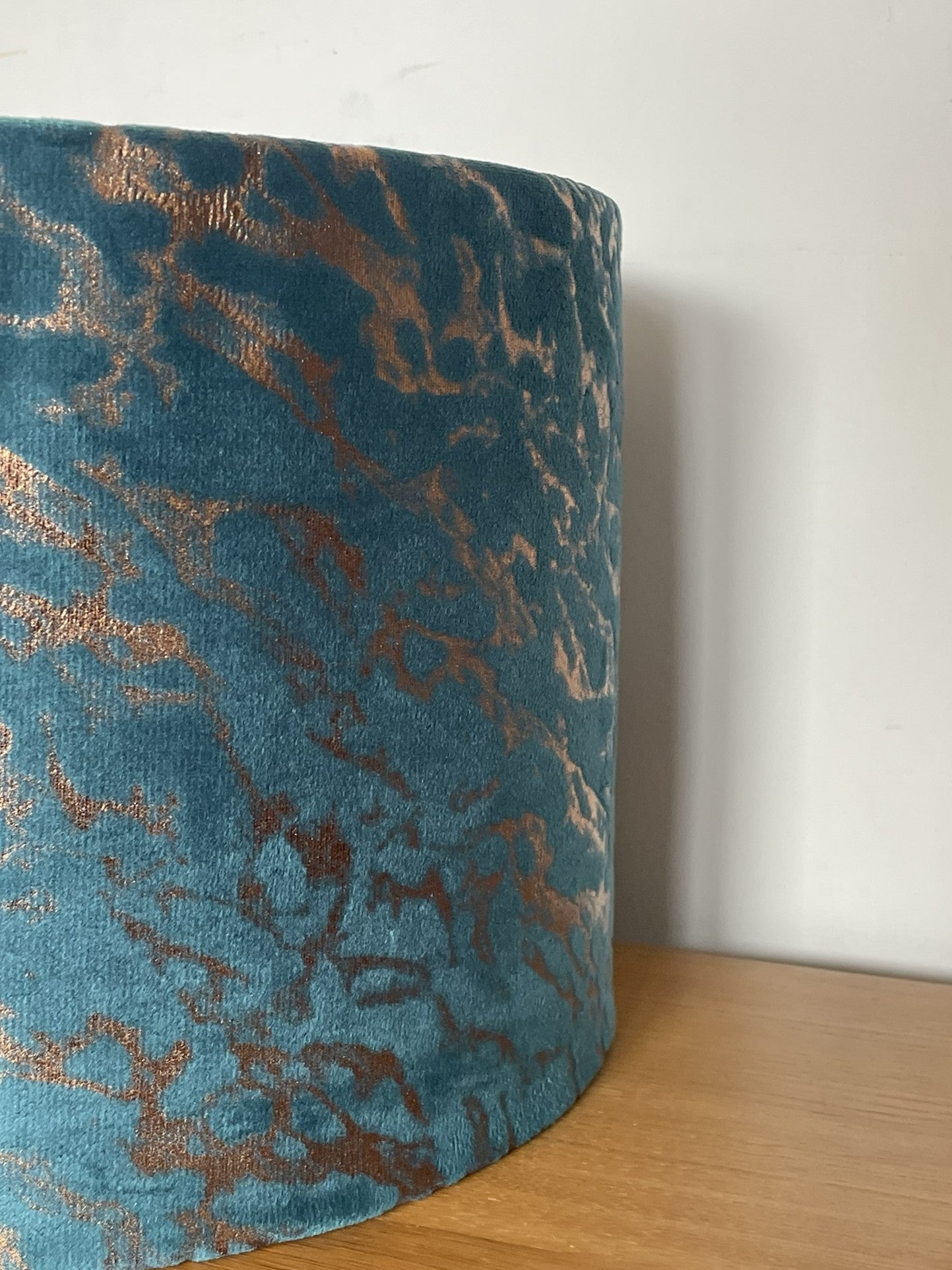Dark green / teal velvet lampshade