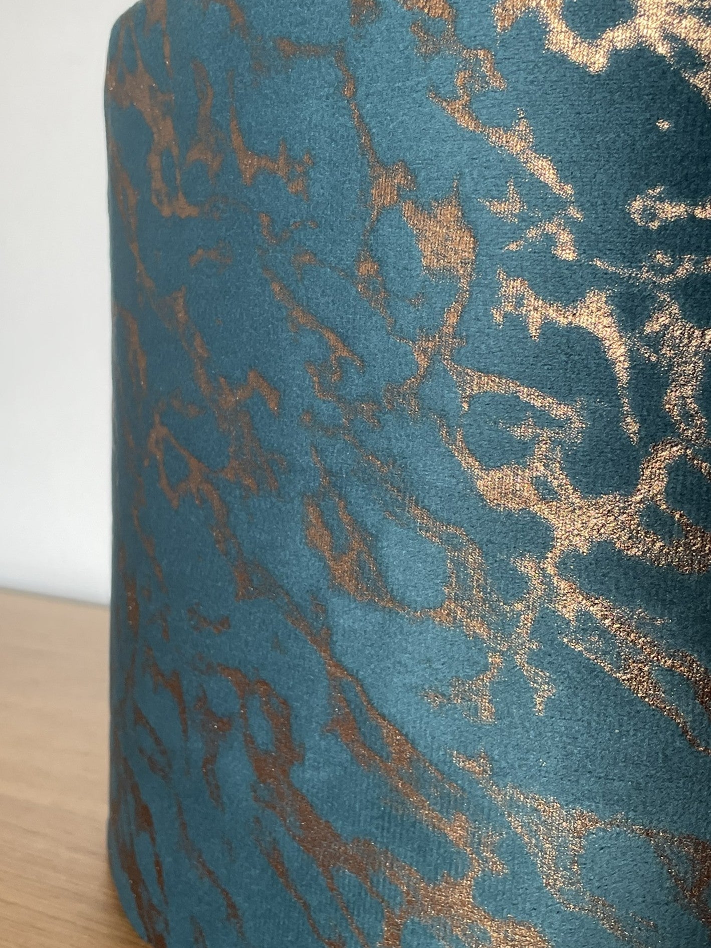 Dark green / teal velvet lampshade