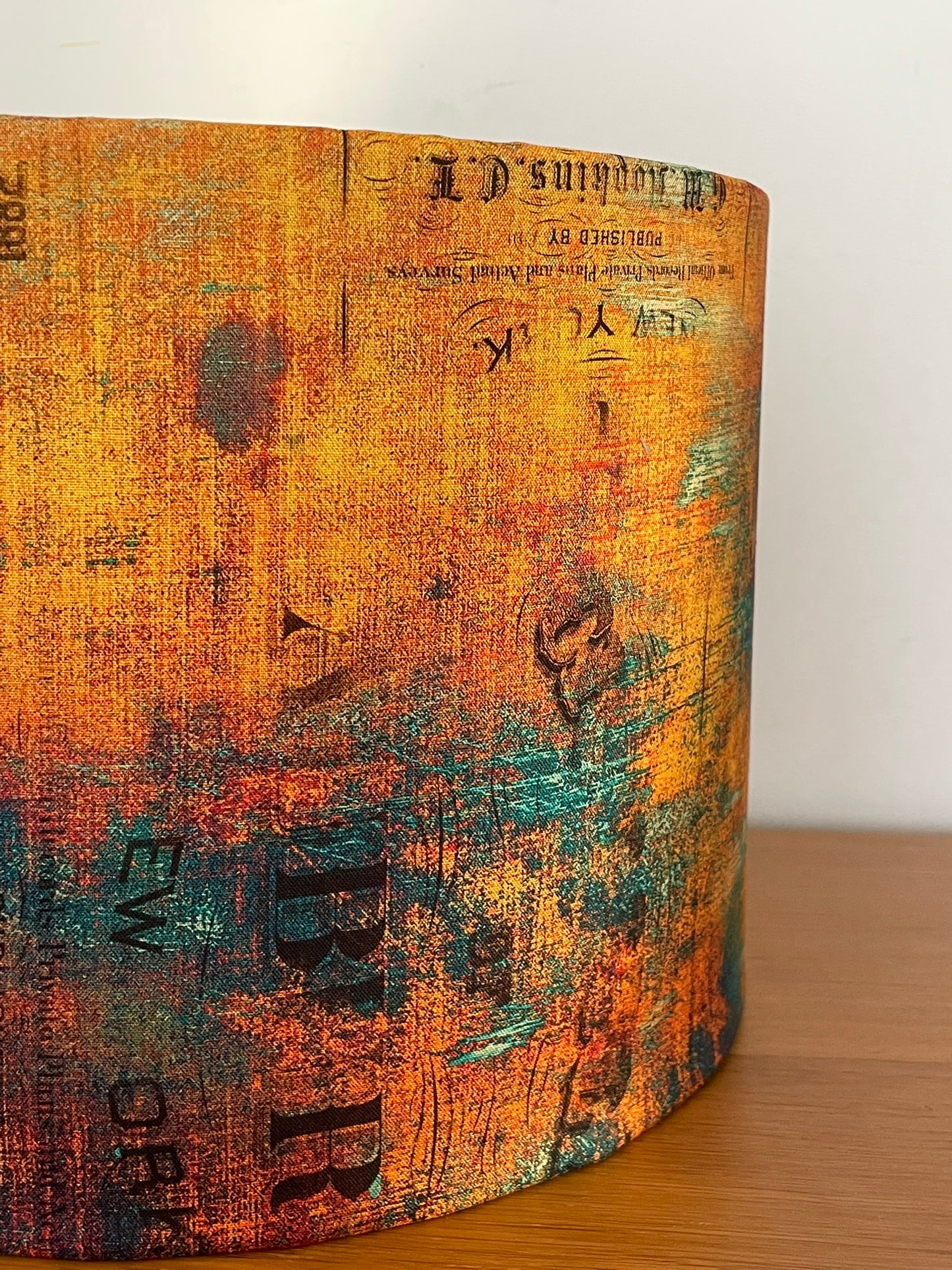 Urban Grunge Orange Teal Lampshade
