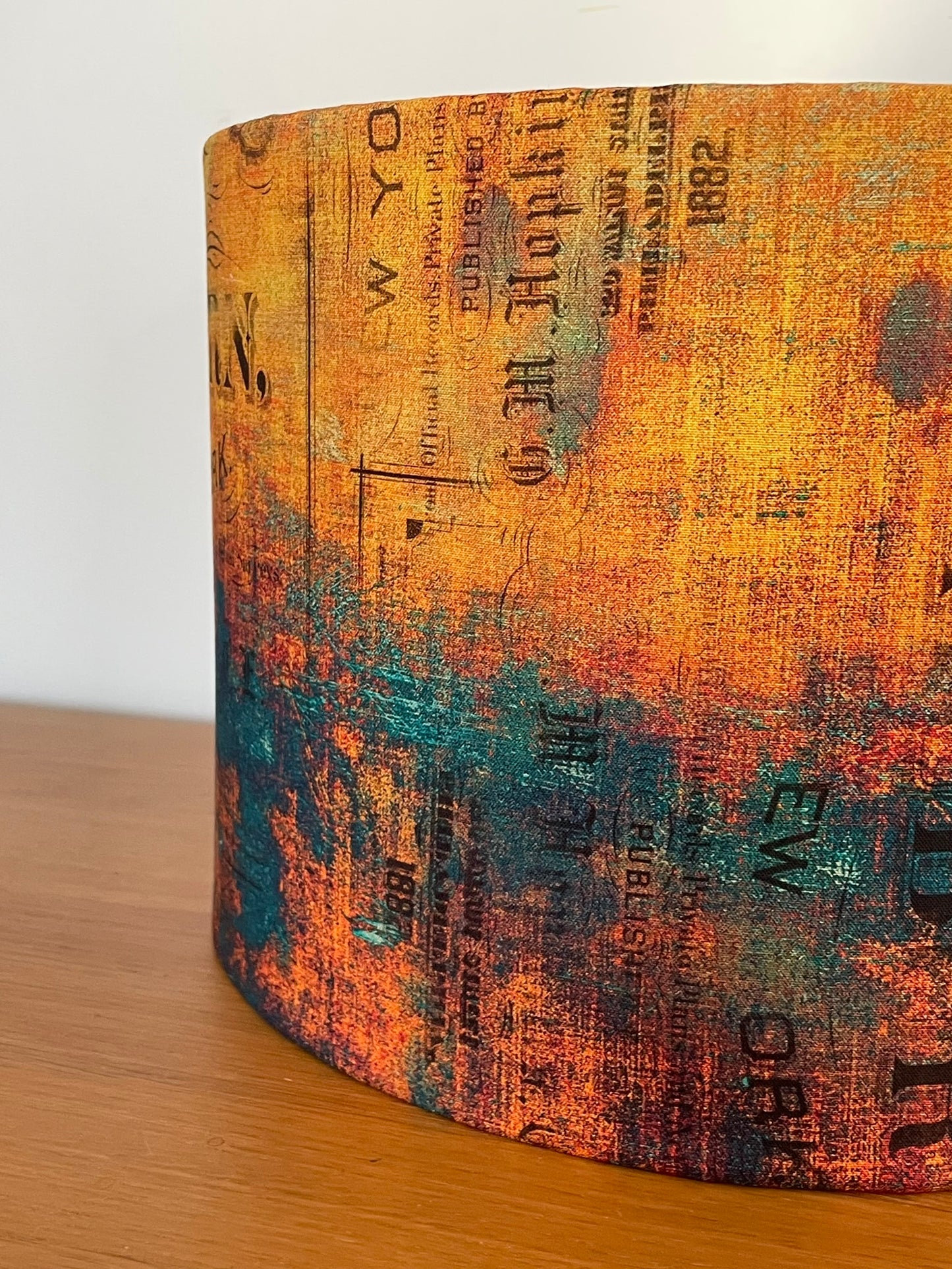 Urban Grunge Orange Teal Lampshade