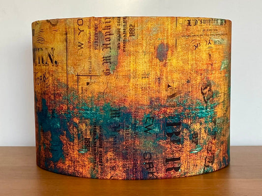 Urban Grunge Orange Teal Lampshade