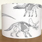 Black and White Dinosaur Skeleton Lampshade