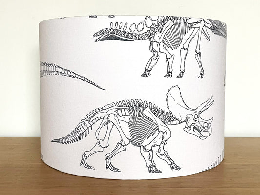 Black and White Dinosaur Skeleton Lampshade