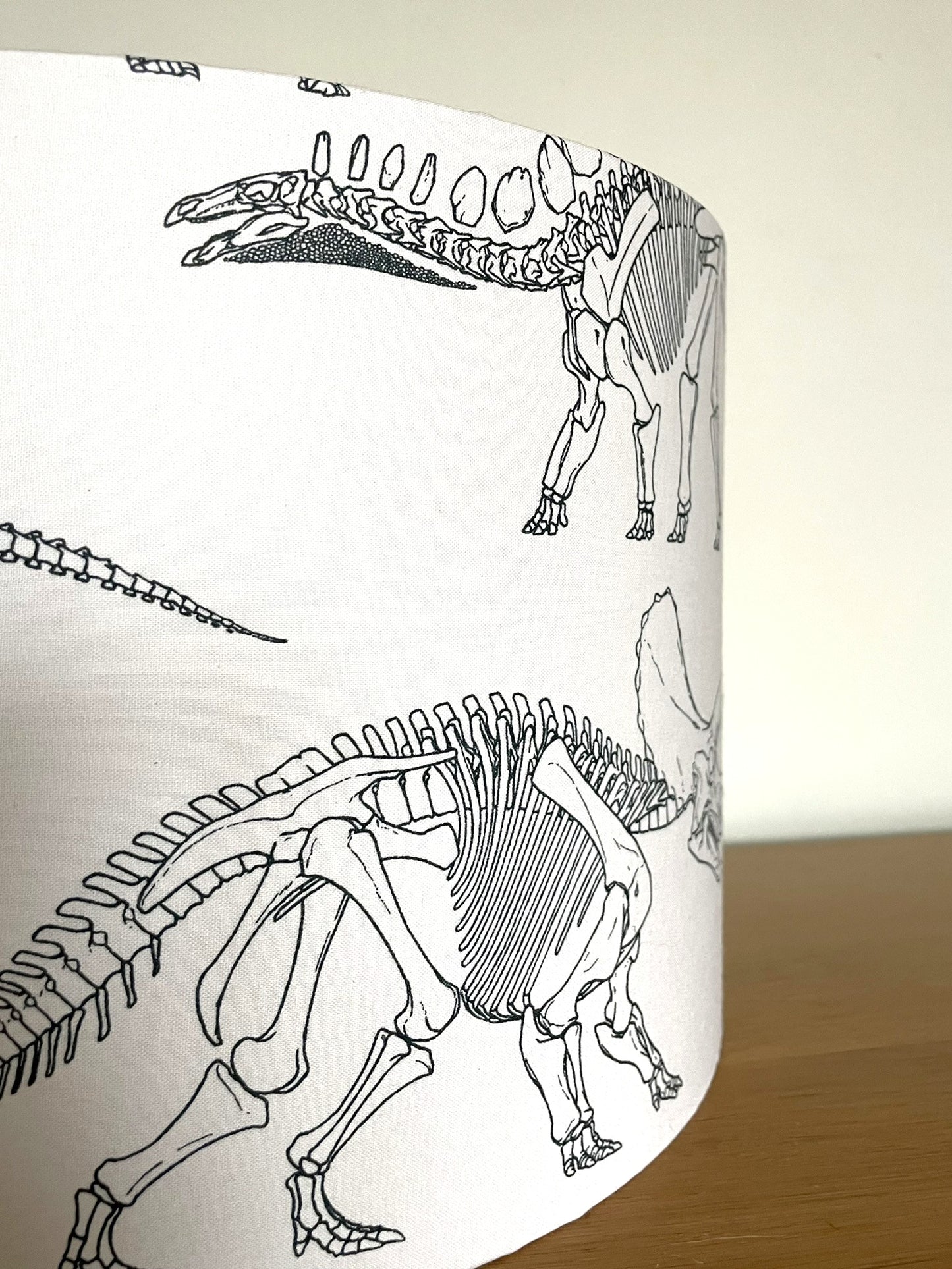 Black and White Dinosaur Skeleton Lampshade