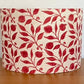 Linen fabric lampshade in william morris rose hip pattern