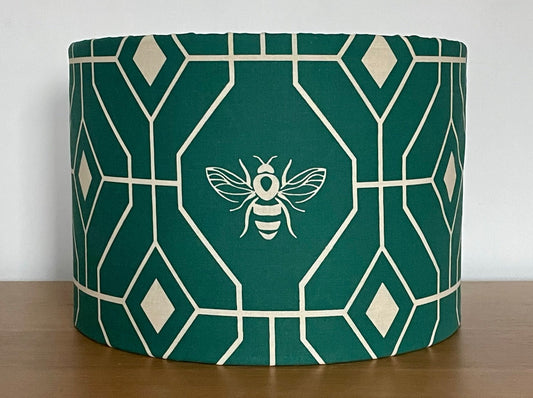 art deco green bee drum lampshade