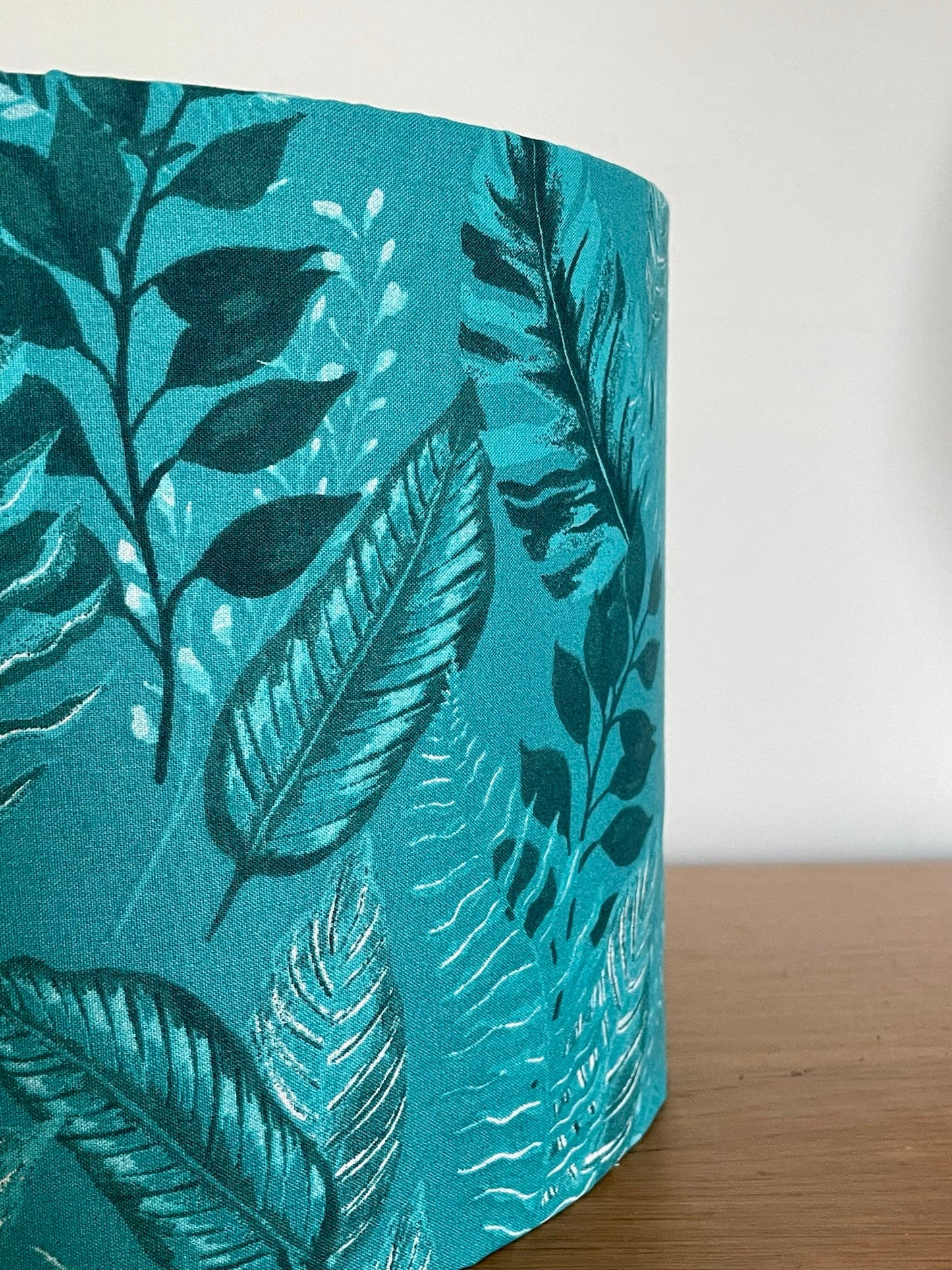 Turquoise Tropical leaves Lampshade