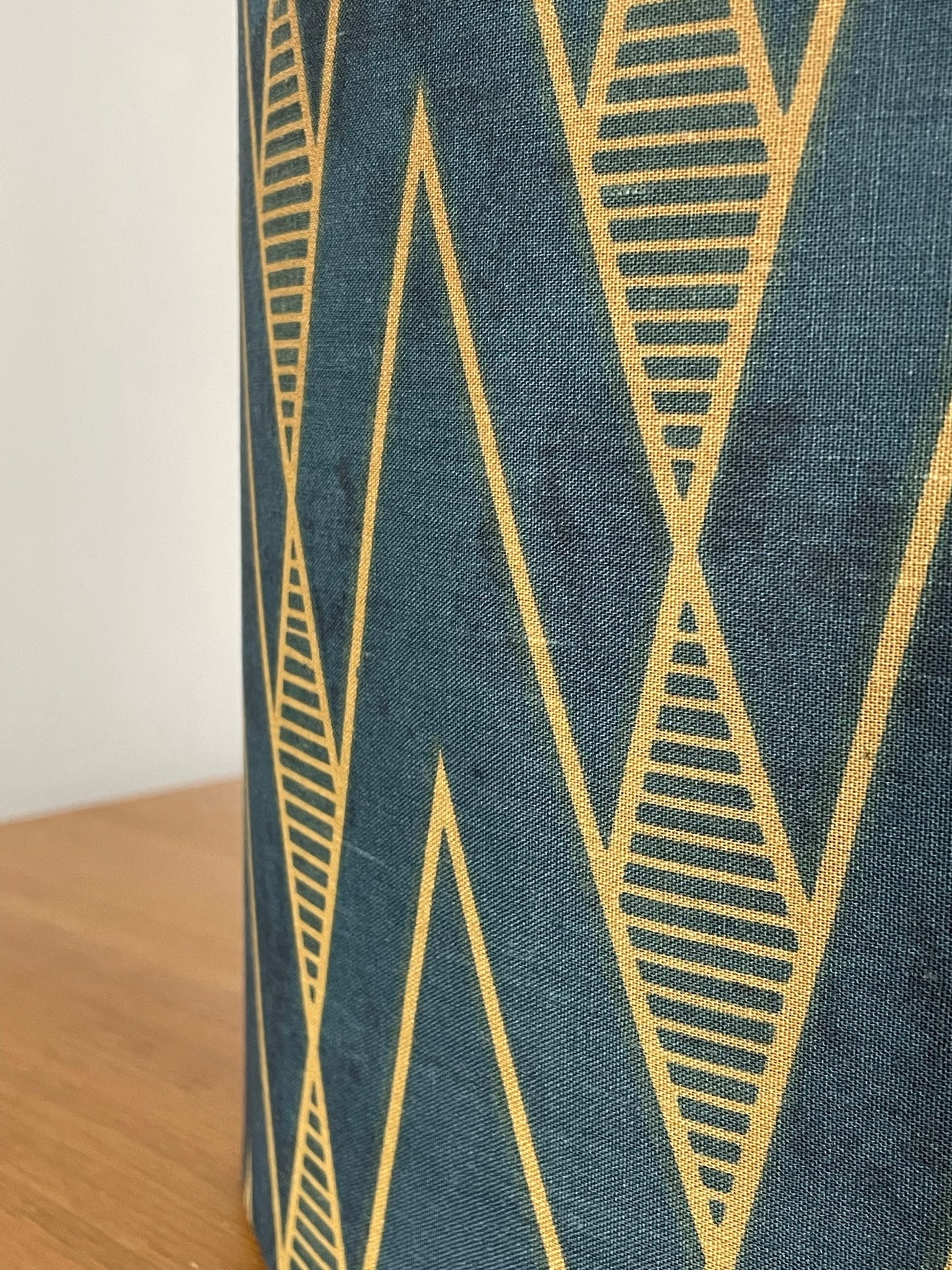 Art Deco Style Dark Green and Gold Lampshade