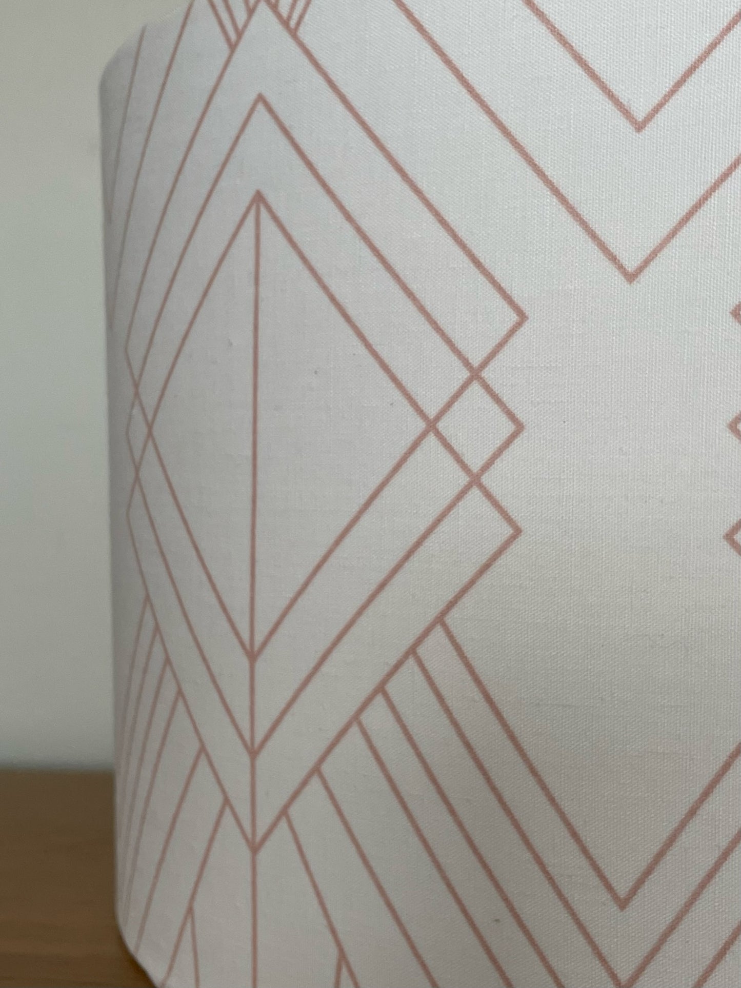 White and Pink Art Deco Style Geometric Lampshade