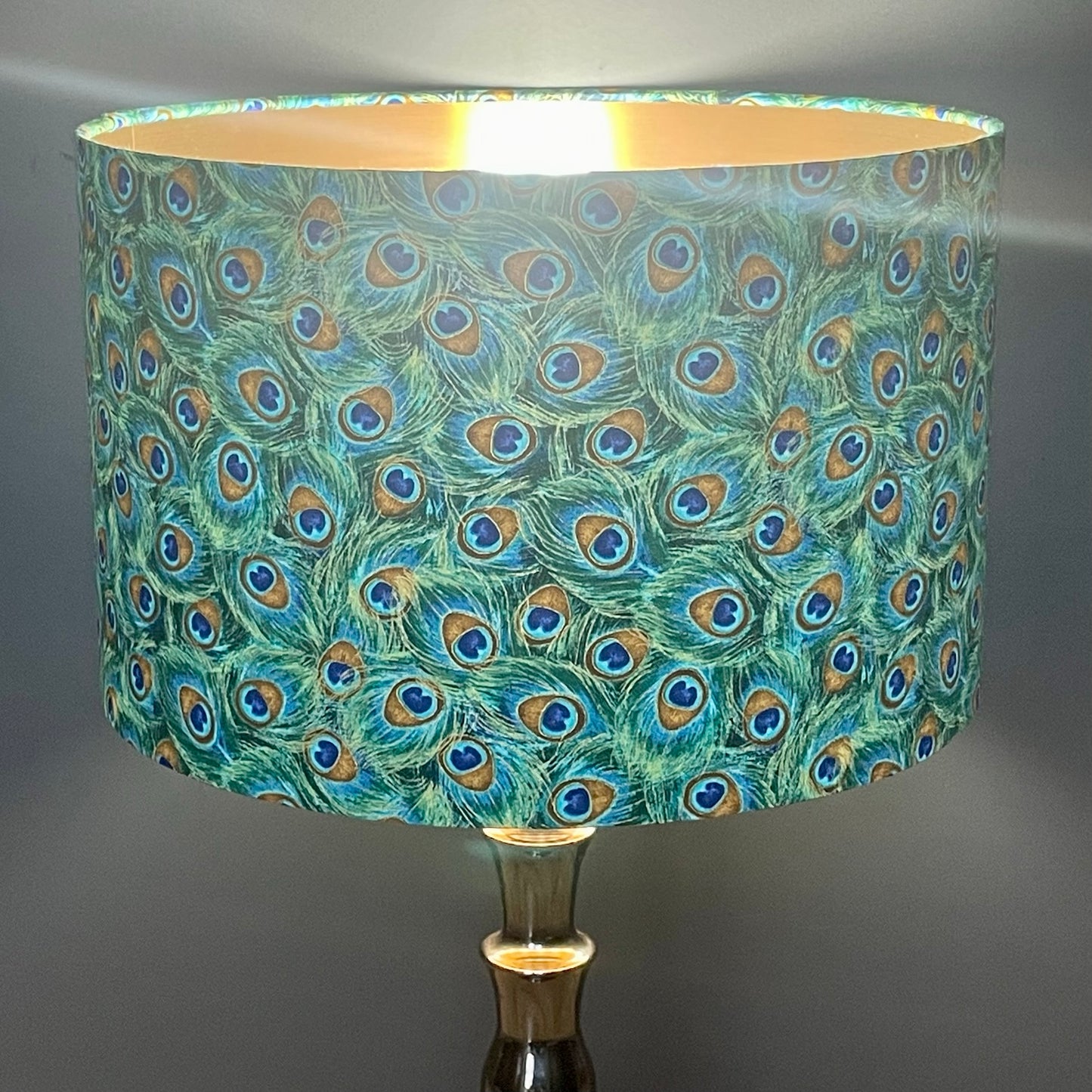 Green Peacock Feather Lampshade