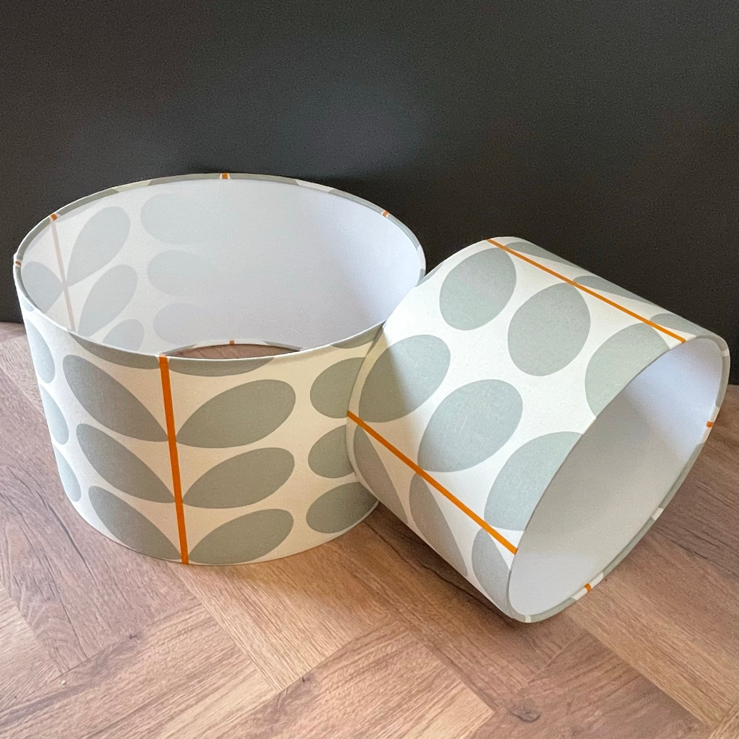 Orla-Kiely-grey-orange-multi-stem-lampshade-drum