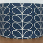 Orla Kiely whale blue lampshade linear stem pattern