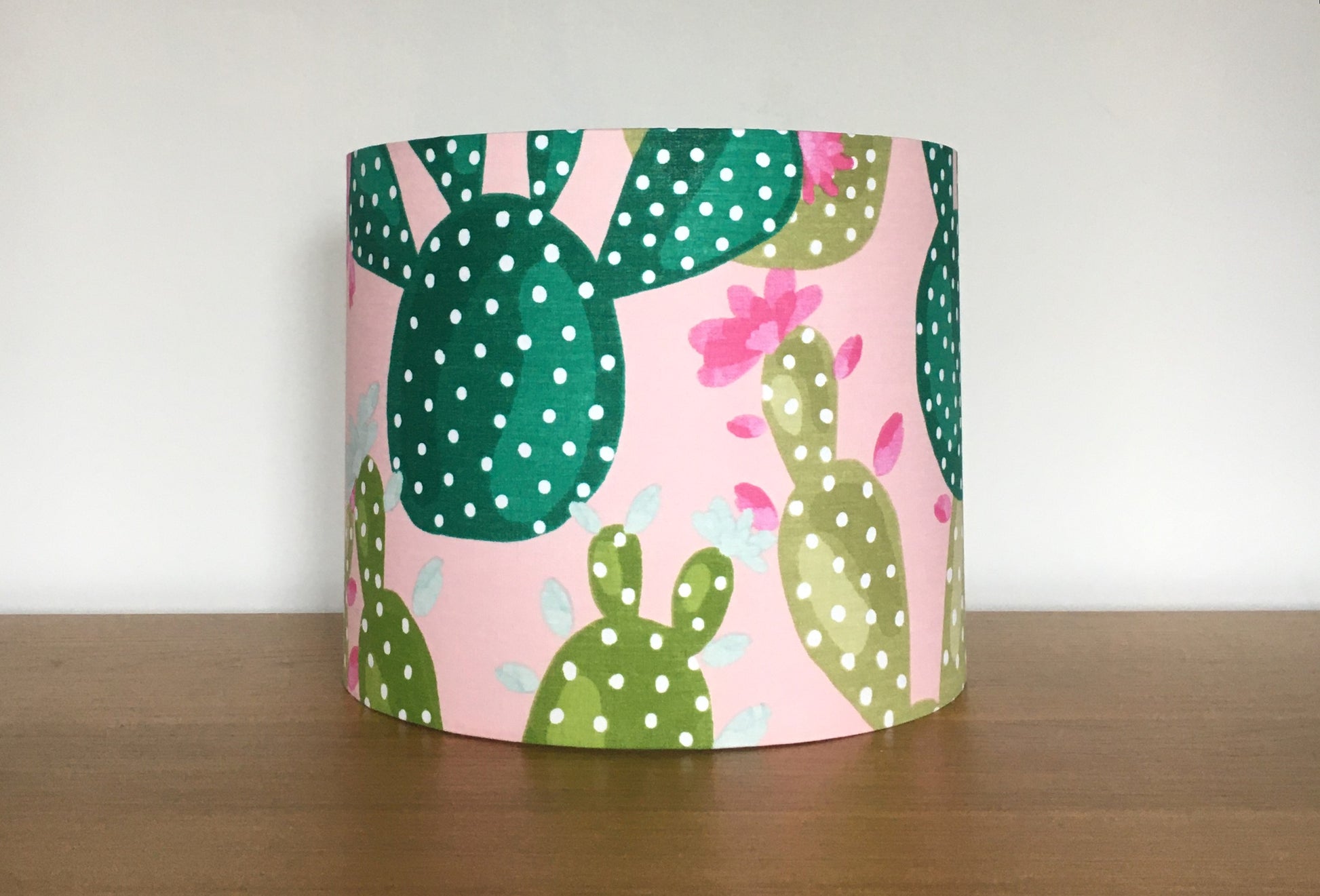    Pink-Green-Cactus-Lampshade-tropical-botanical-light-shade