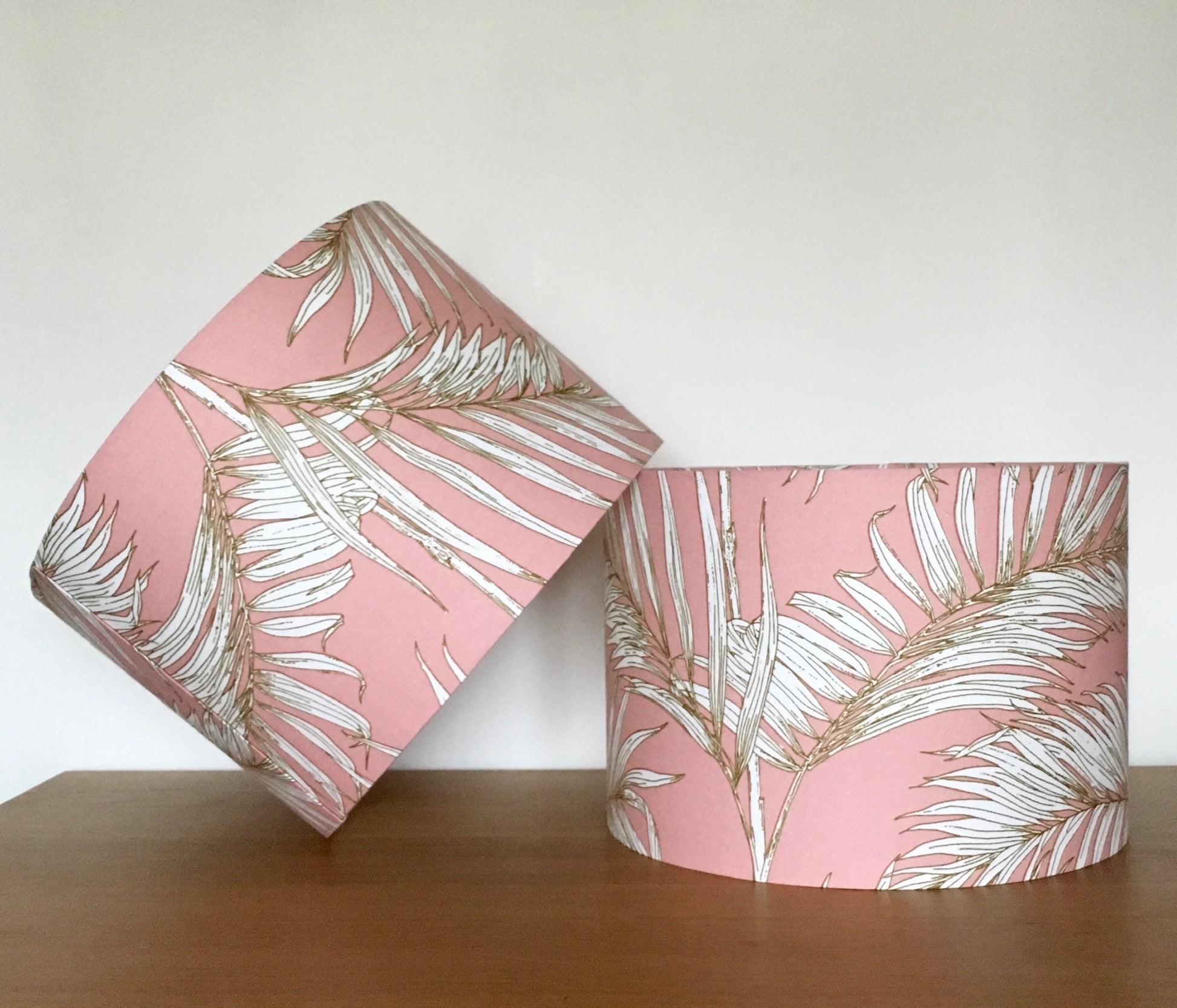    Pink-palm-leaf-drum-lampshade