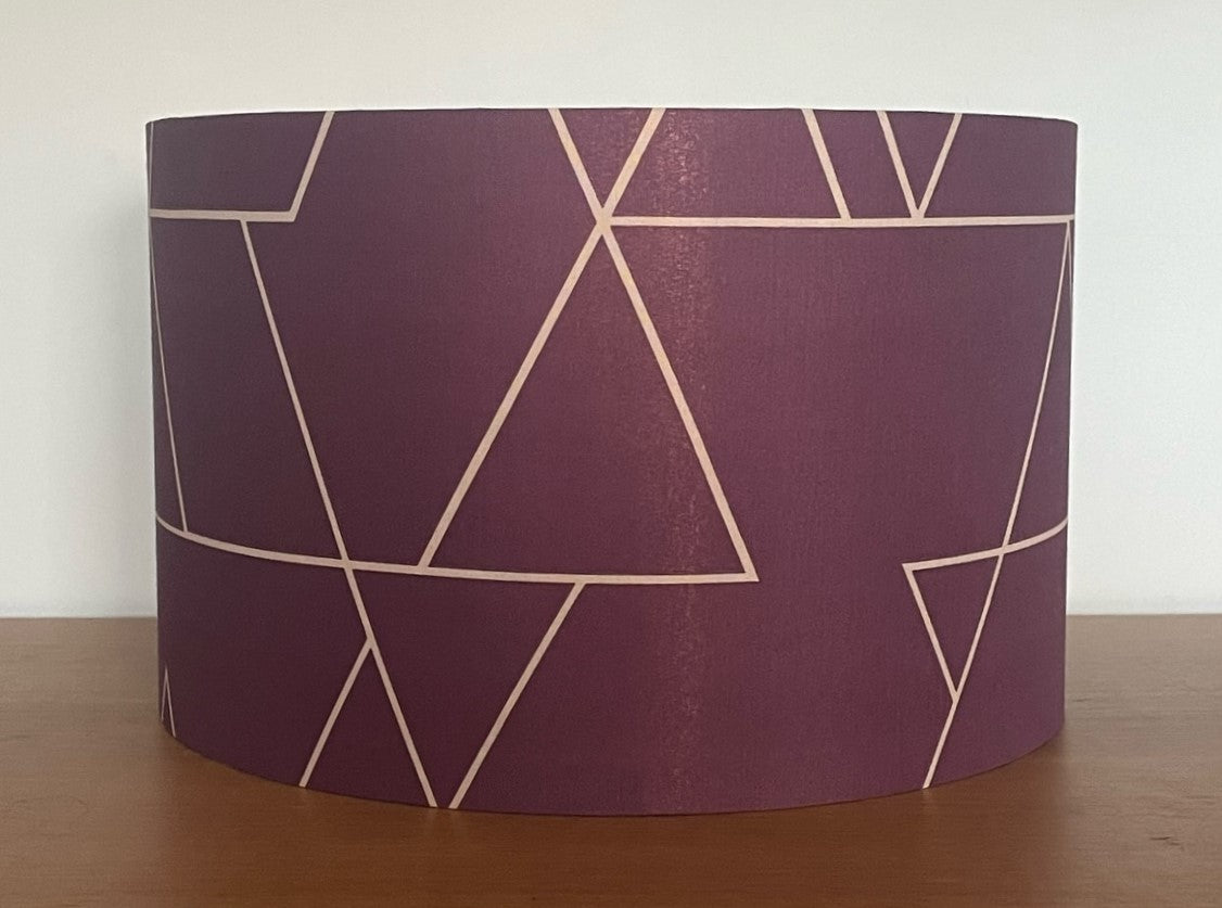 Purple-plum-geometric-pattern-lampshade-drum-fabric