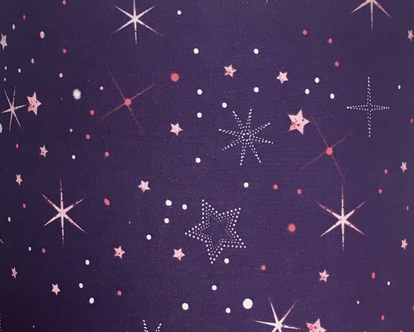 purple fabric with pink stars for lampshades