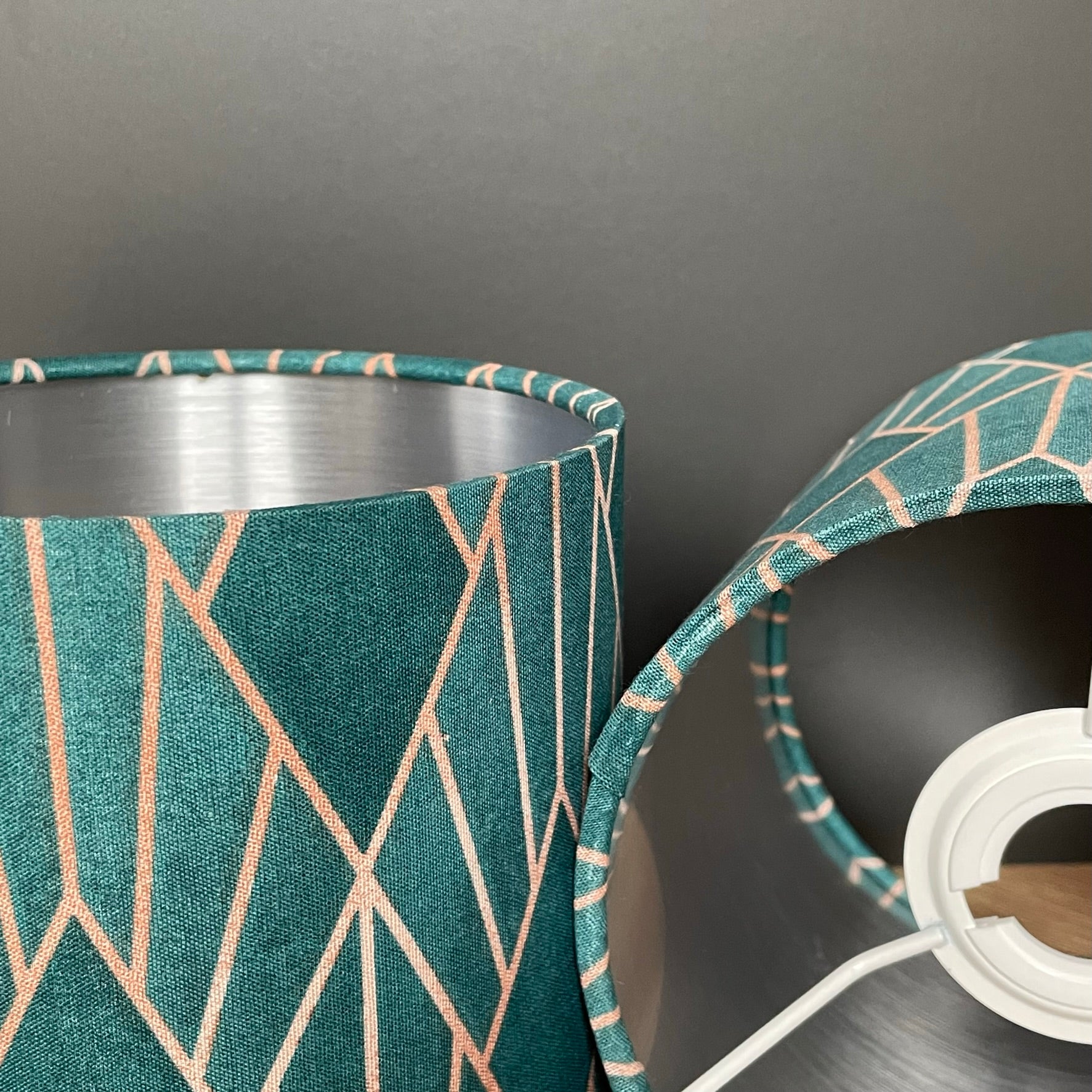 Teal bedside lamp store shade