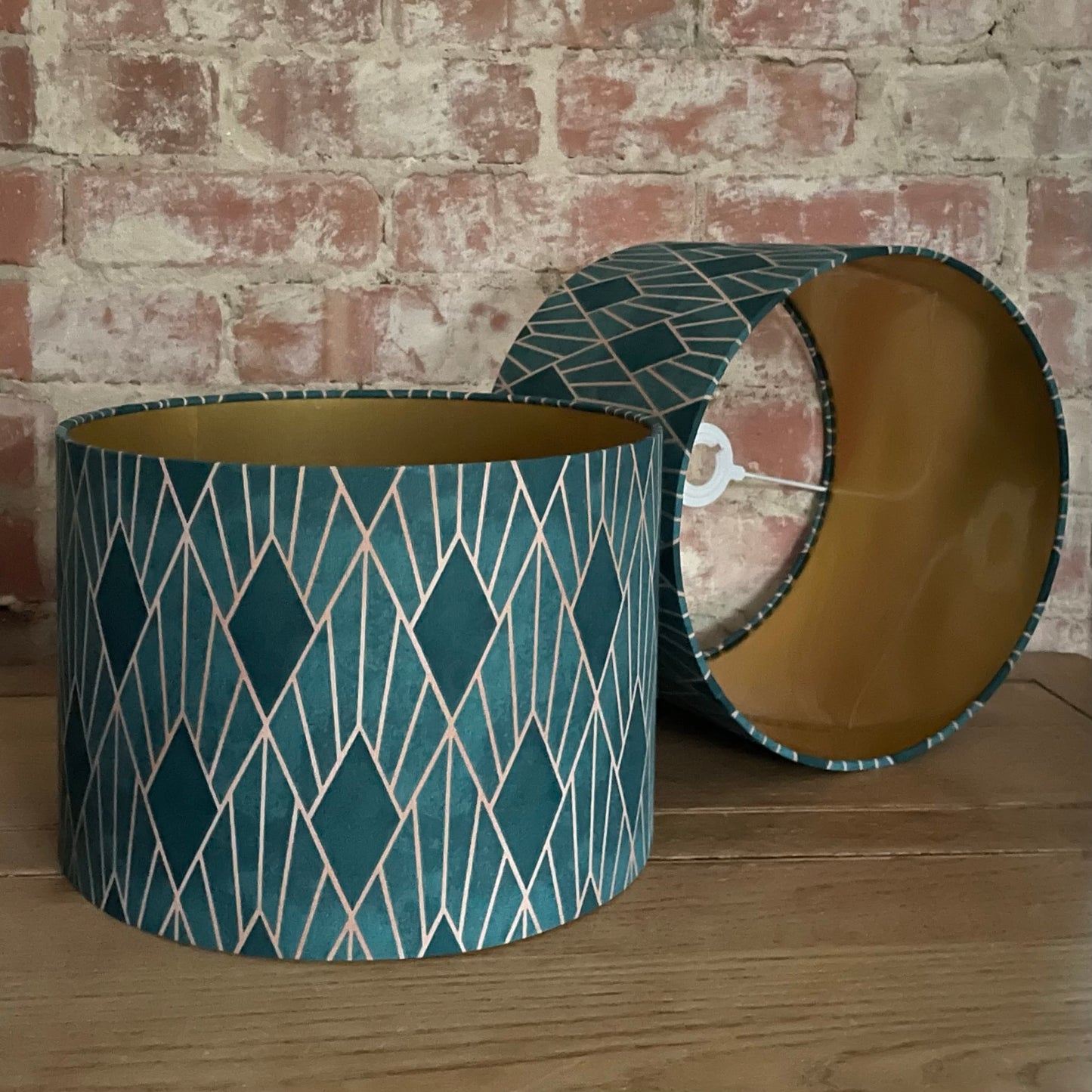 Teal Art Deco Style Lampshade Green