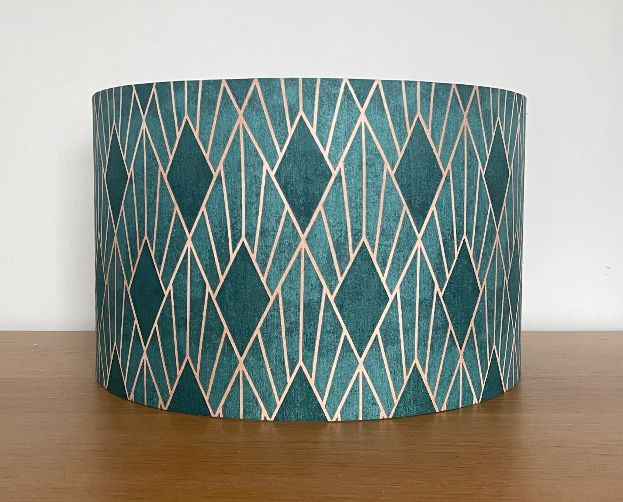 Teal and store gold lampshade