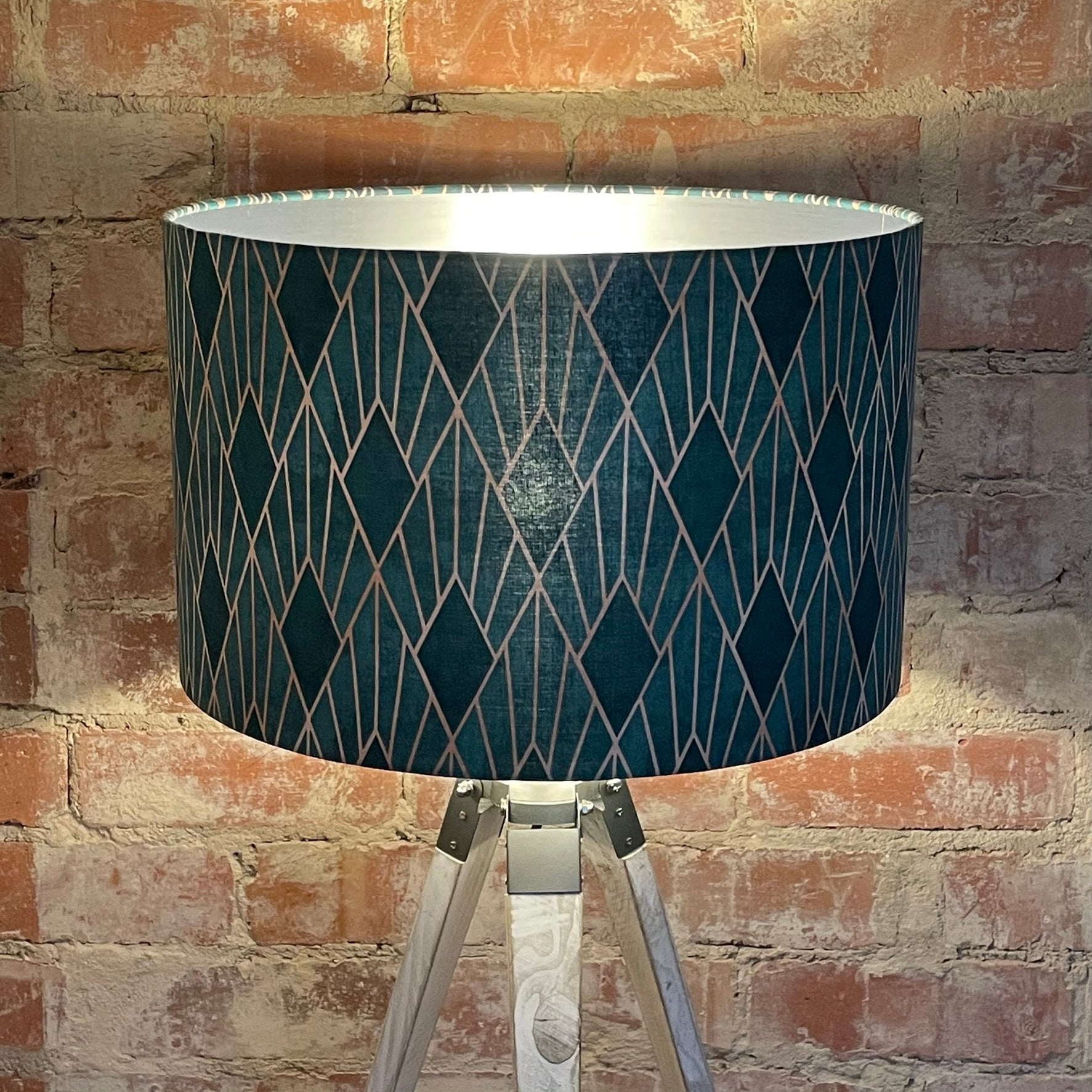     Teal-Art-Deco-green-turquoise-lampshade-green-standing-floor-lamp