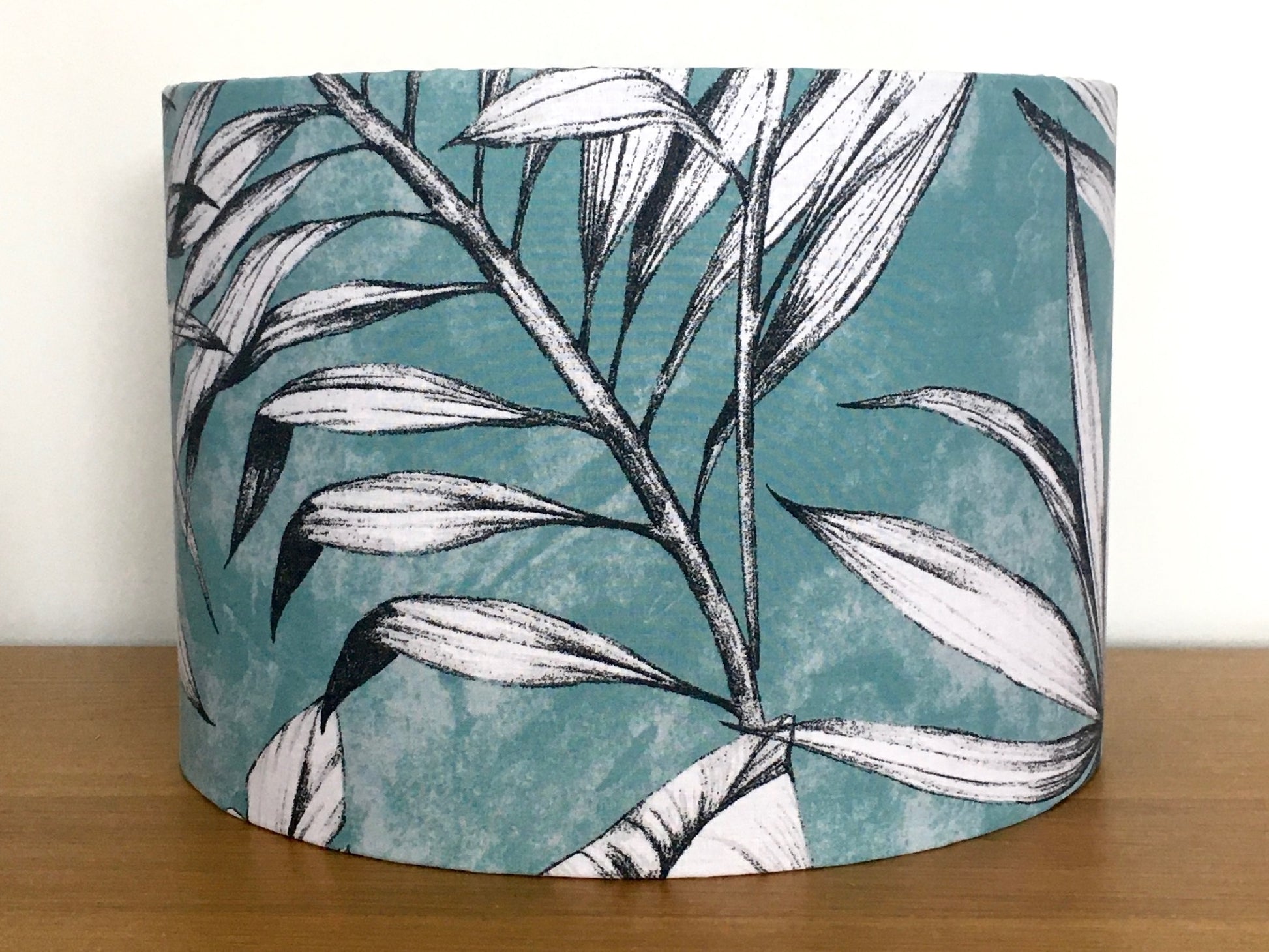    Turquoise-white-aqua-palm-leaf-lampshade