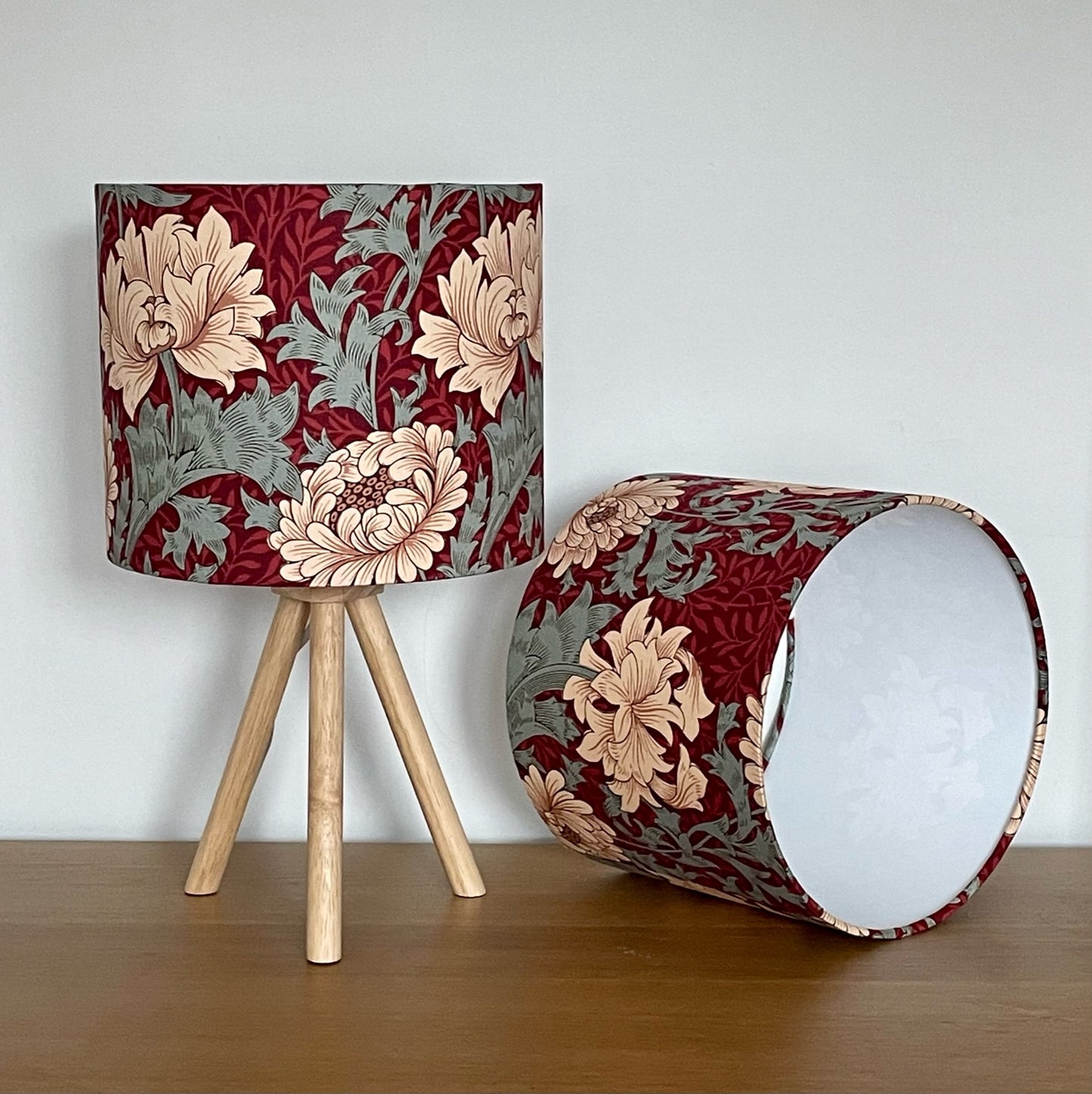 Chrysanthemum Red William Morris Lampshade