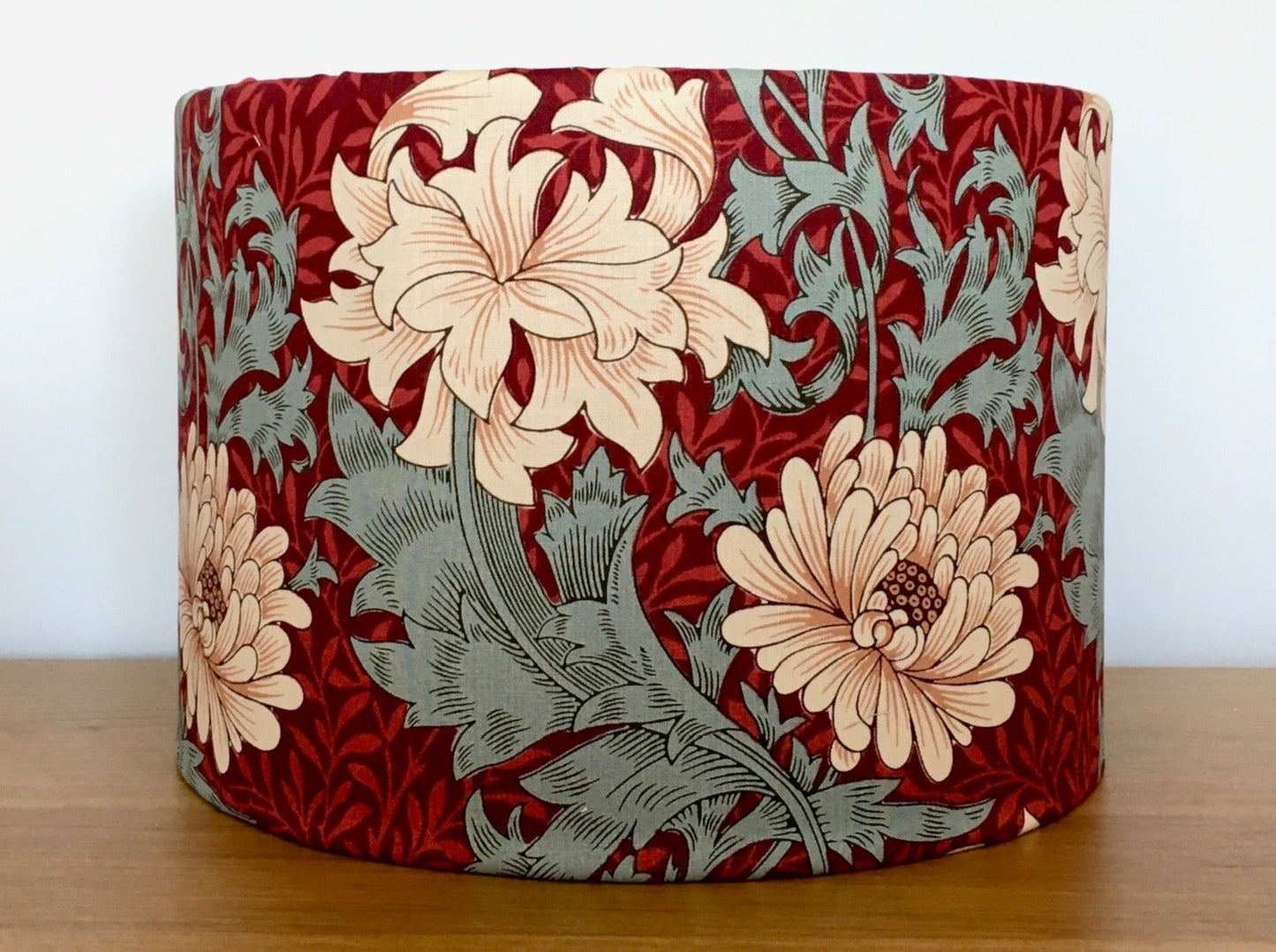 william morris red chrysanthemum lamp shade purple cats handmade