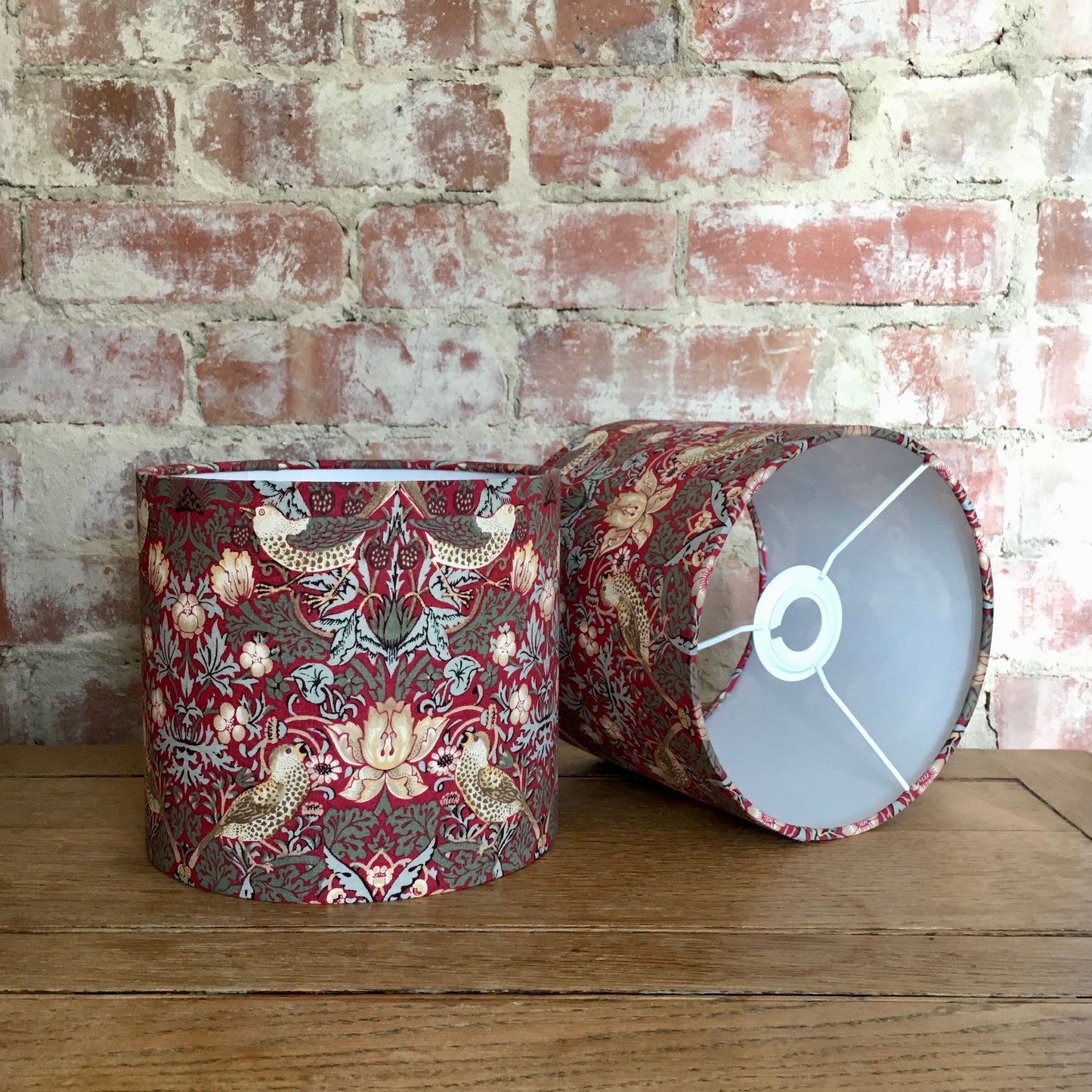 Red Strawberry Thief William Morris Lampshade