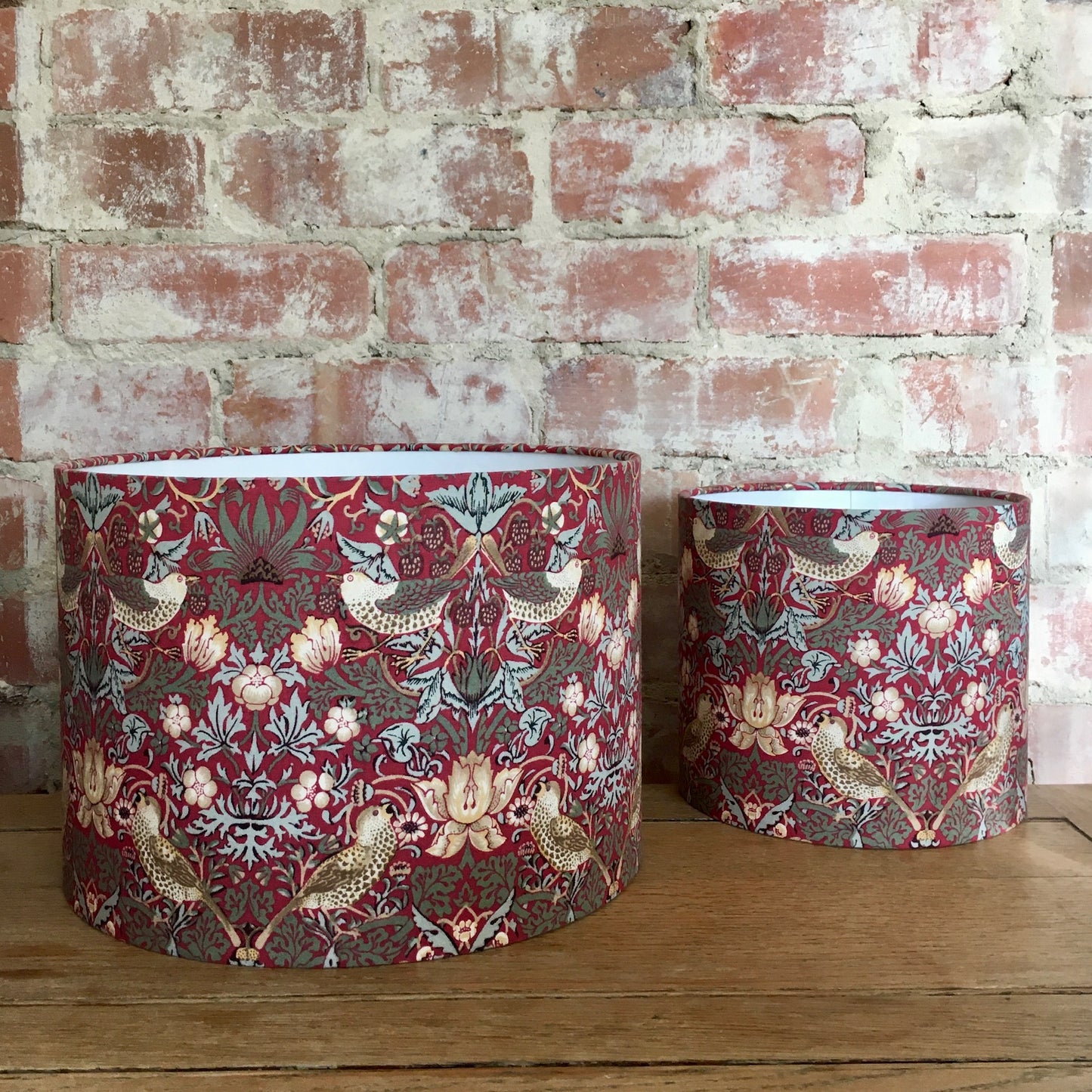 Red Strawberry Thief William Morris Lampshade