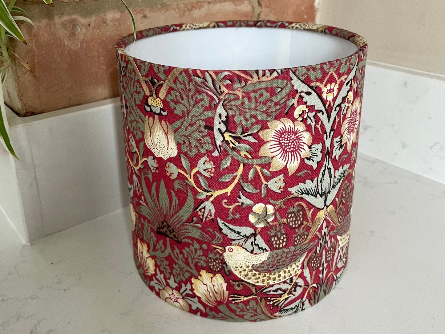 Red Strawberry Thief William Morris Lampshade