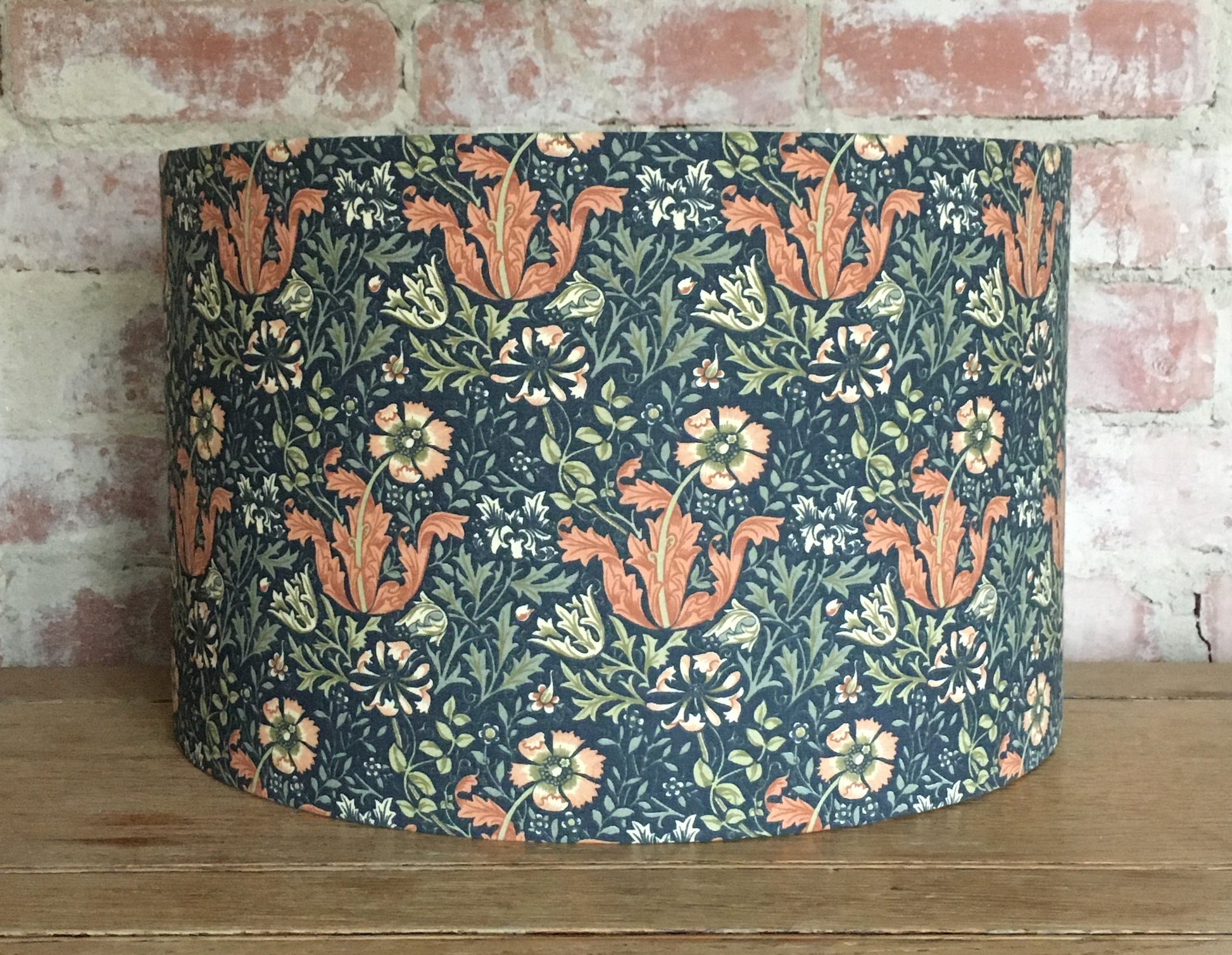 Large drum lampshade in william morris compton fabric