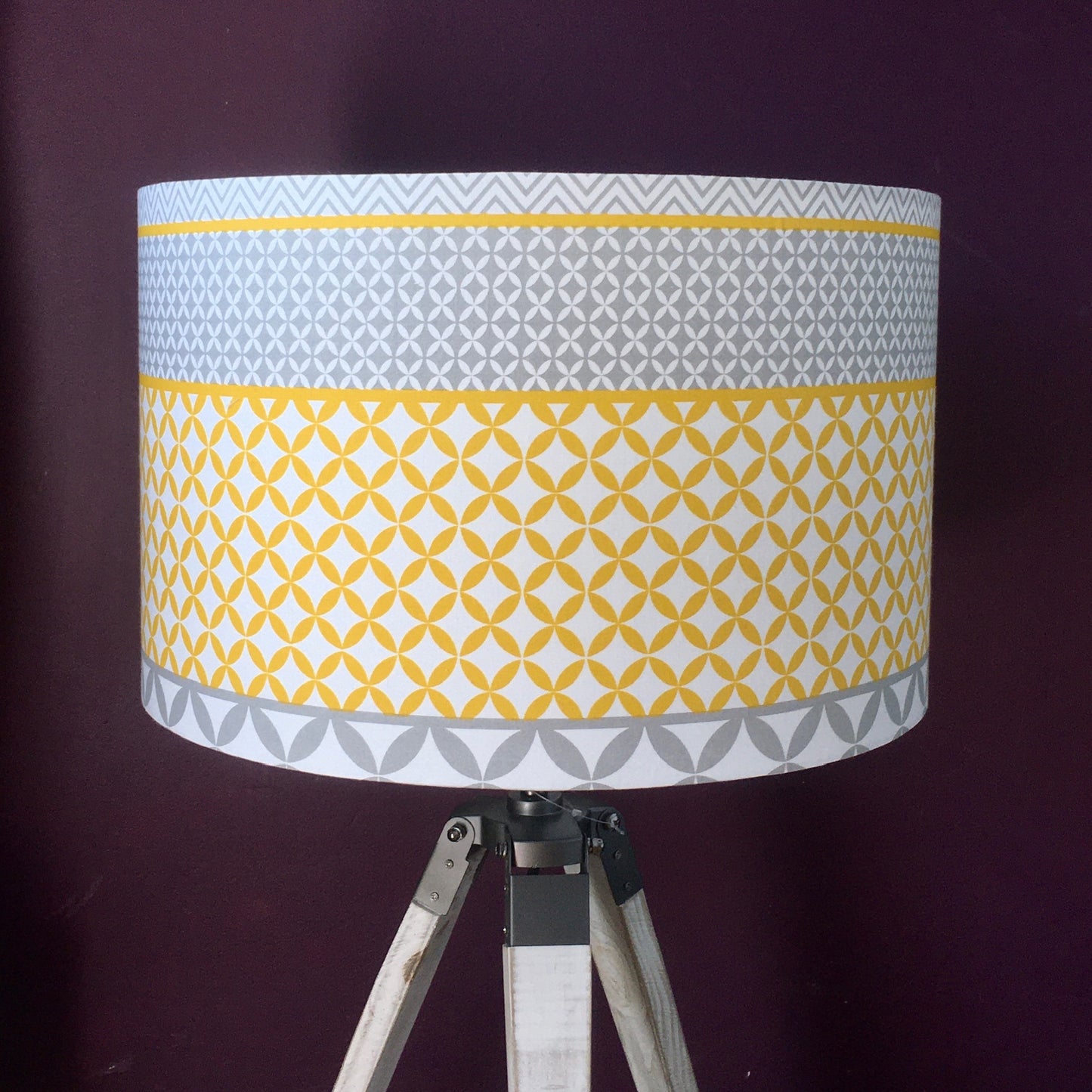 Yellow-and-Grey-geometric-tribal-pattern-lampshade-table-floor-lamp