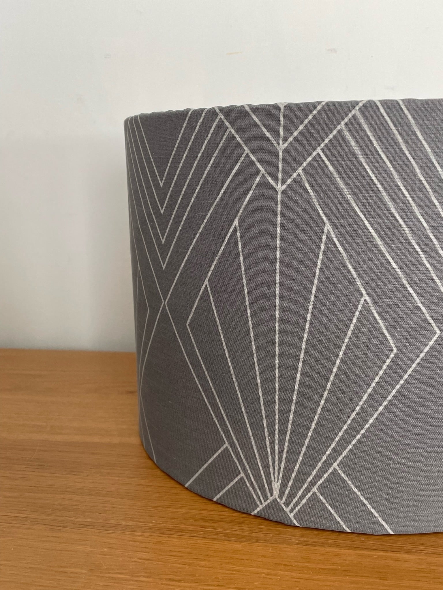 Dark Grey Art Deco Style Lampshade – Purplecatshandmade